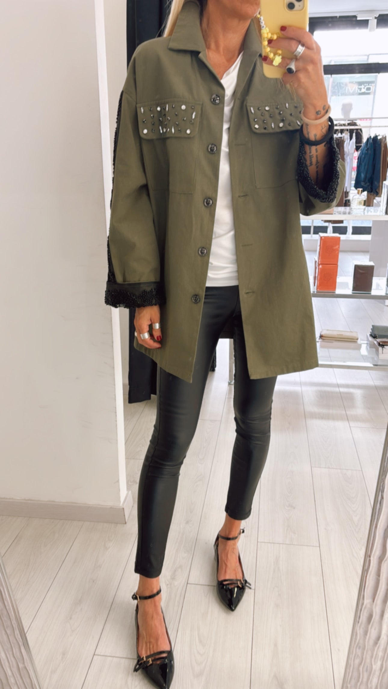 PARKA MILITARE STRASS