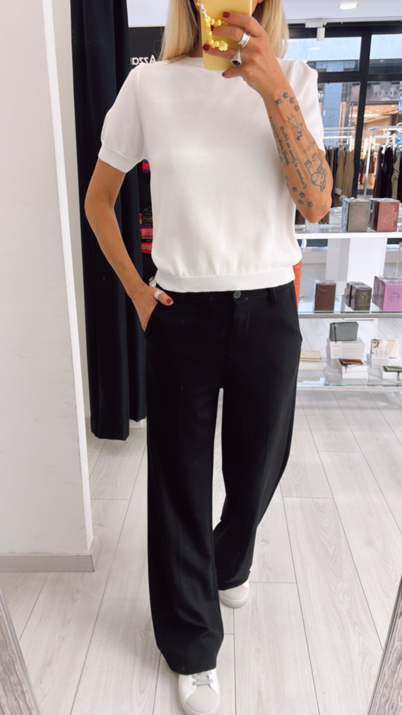 T-SHIRT IN MAGLIA DI VISCOSA