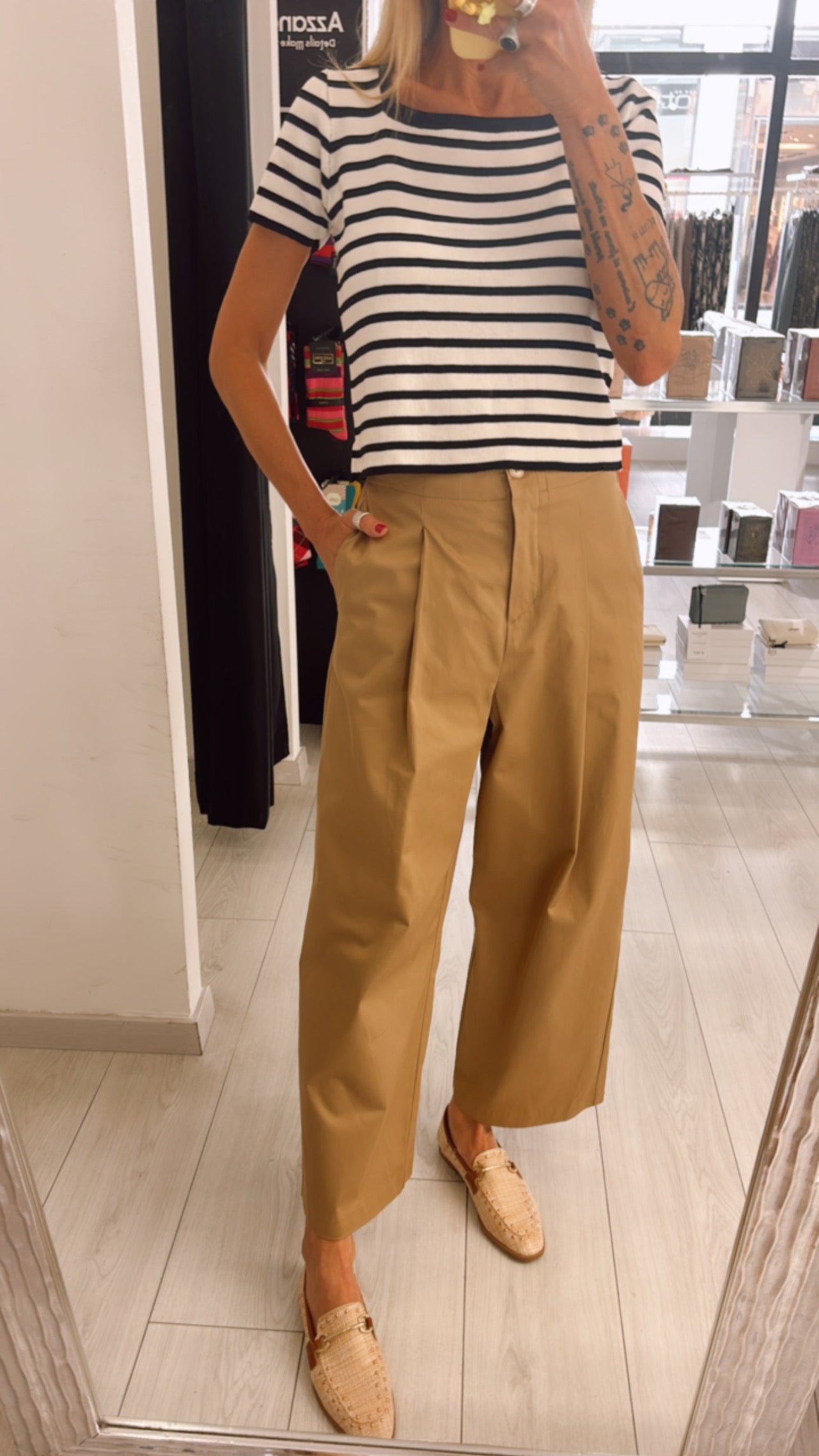 T-SHIRT RIGHE IN MAGLIA