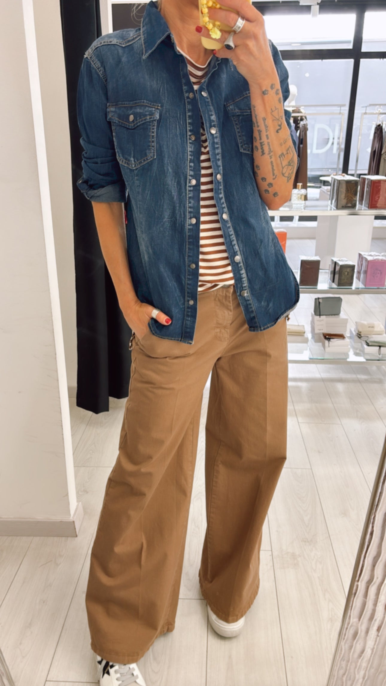 PANTALONE GAMBA LARGA IN COTONE