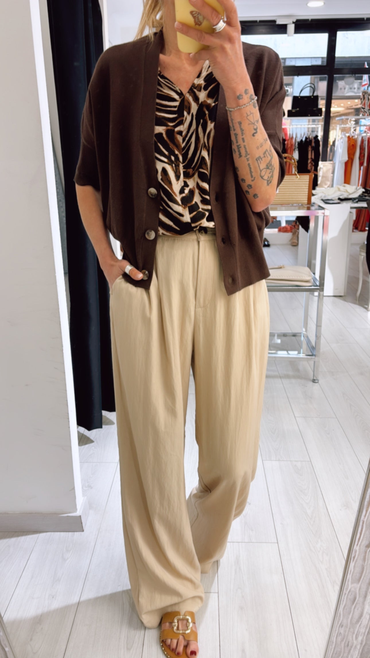 Cardigan manica corta