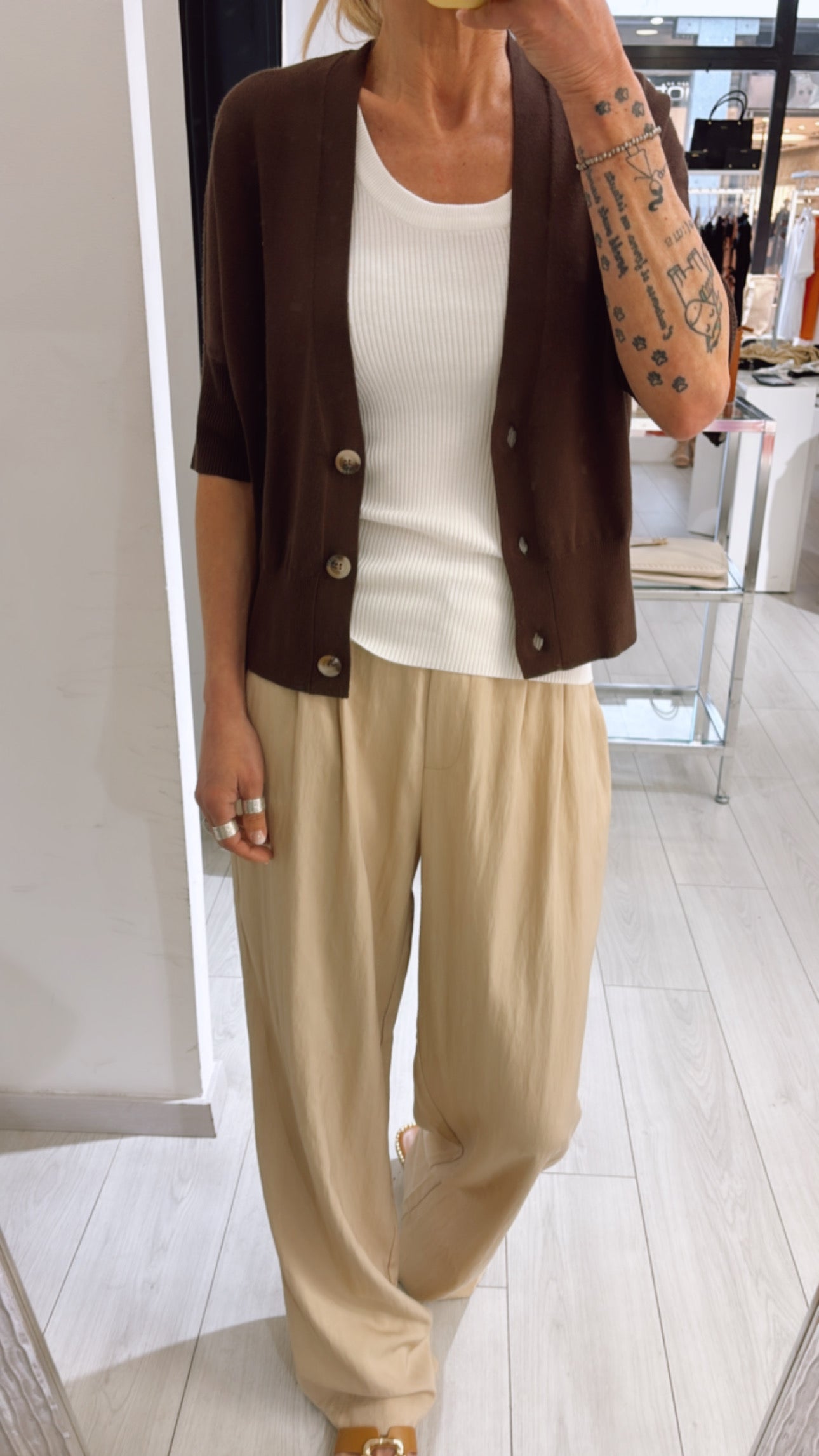 Cardigan manica corta