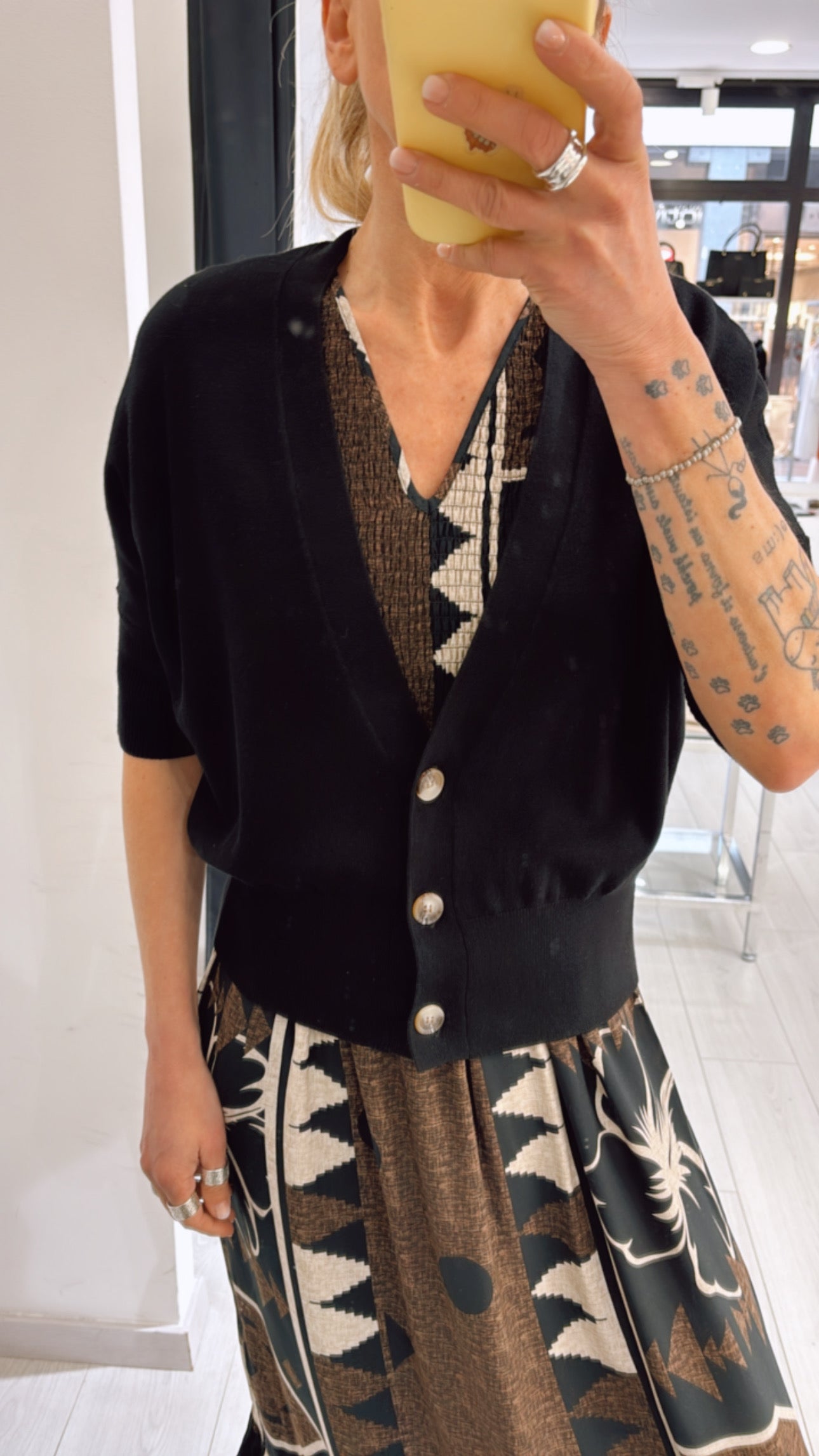 Cardigan manica corta
