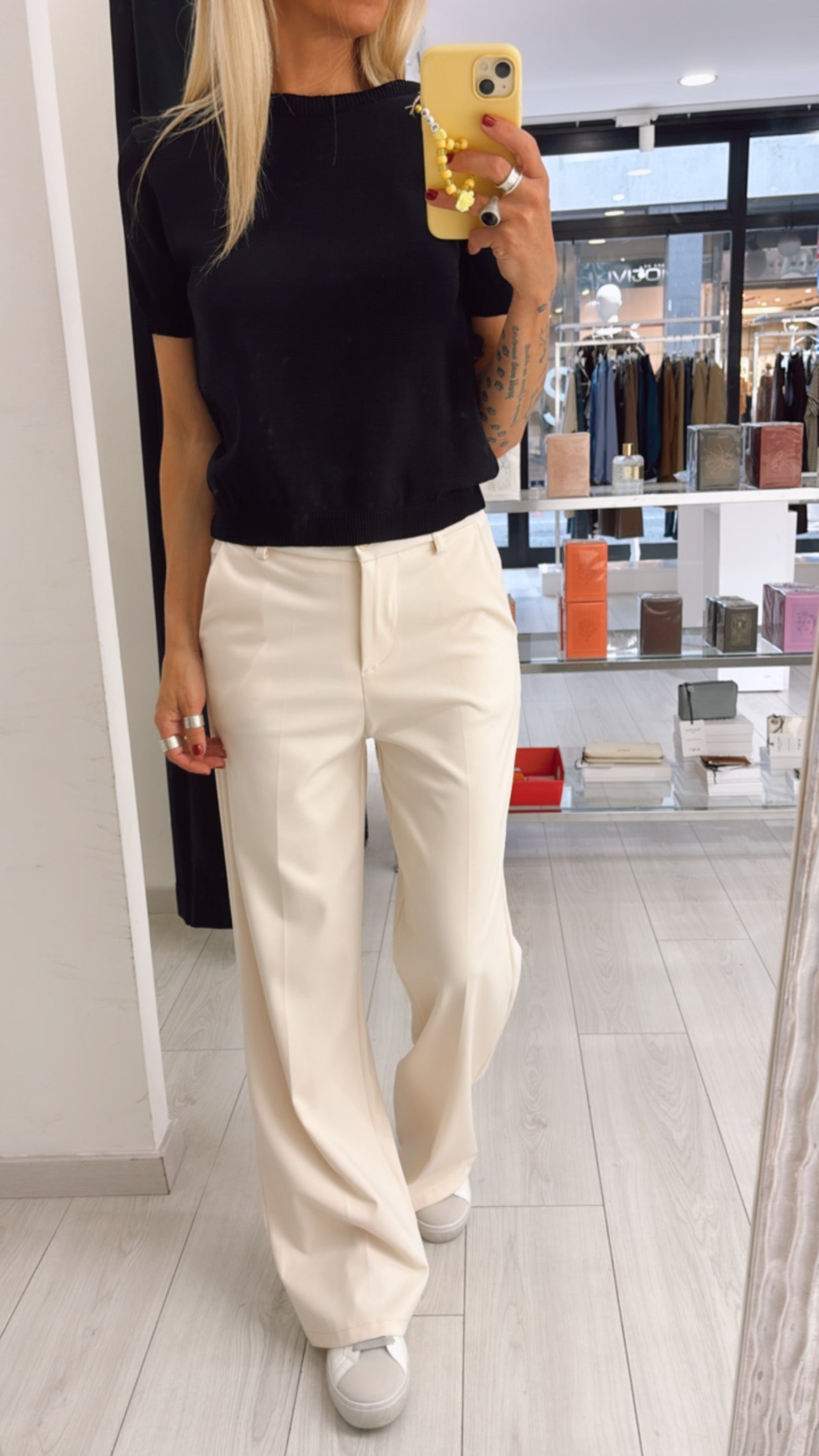 T-SHIRT IN MAGLIA DI VISCOSA