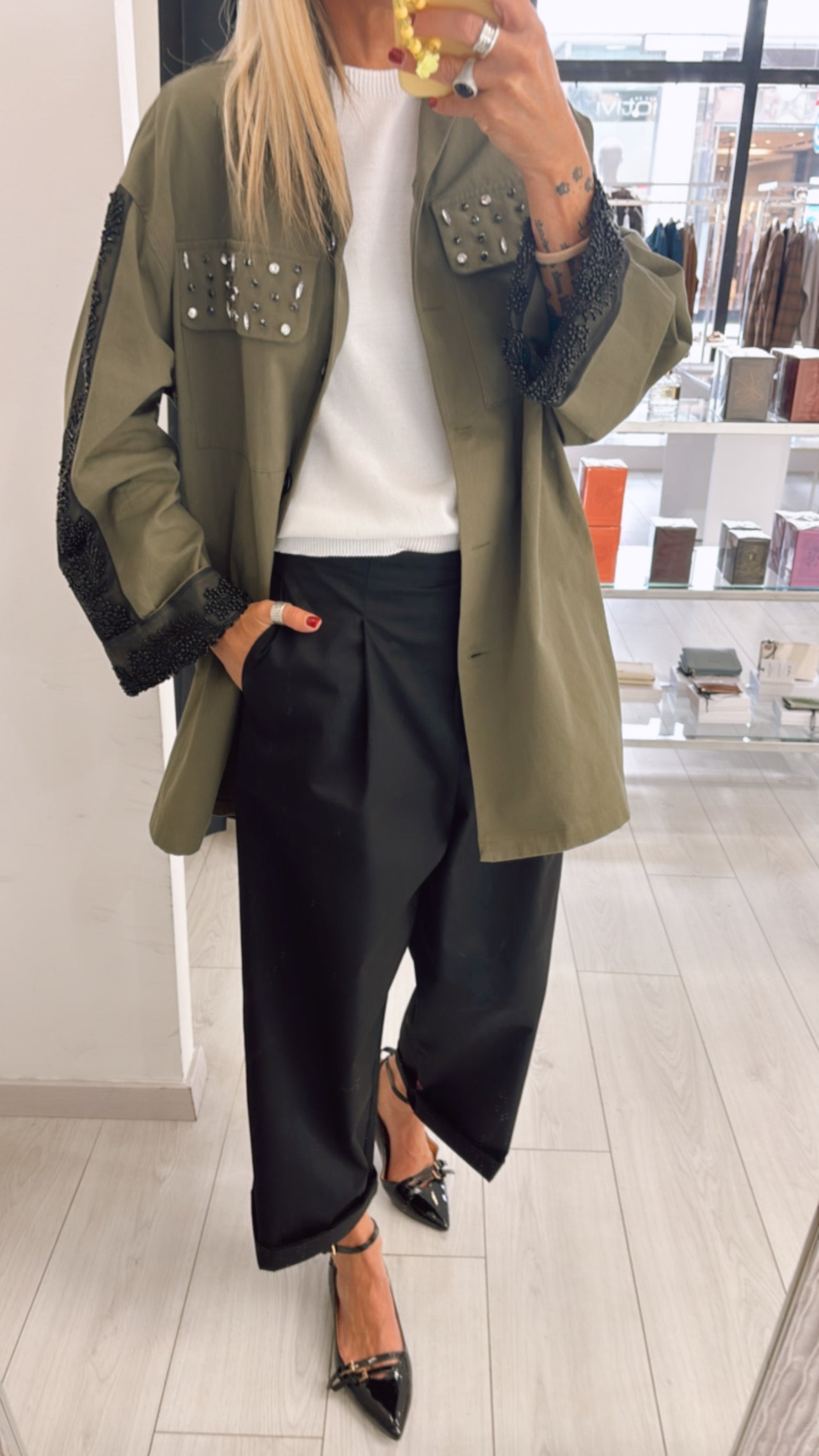 PARKA MILITARE STRASS
