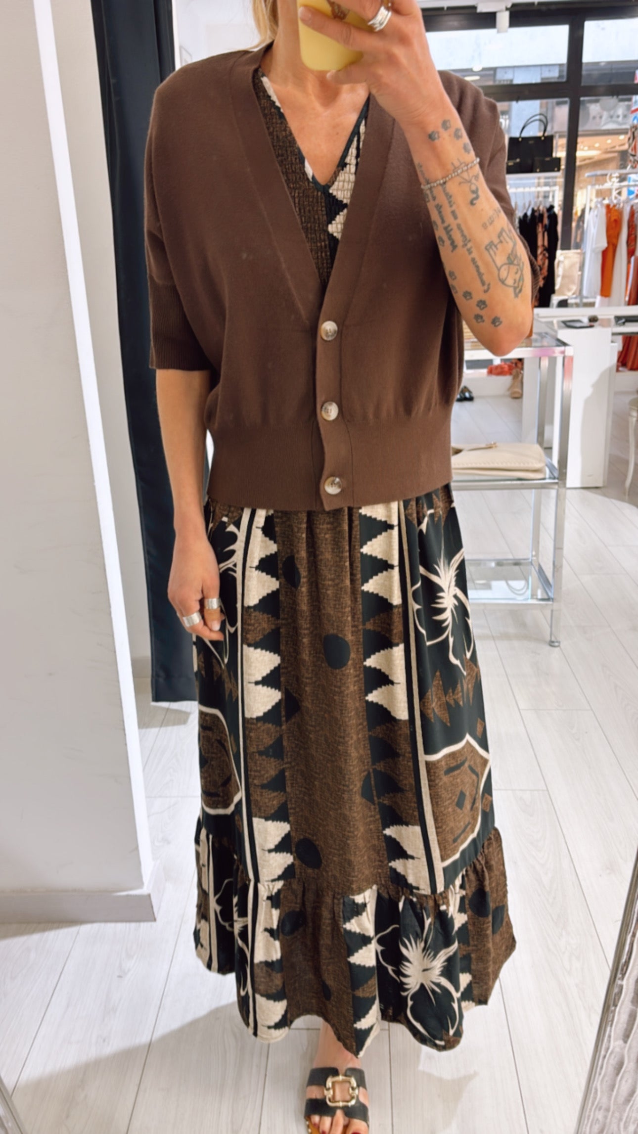 Cardigan manica corta