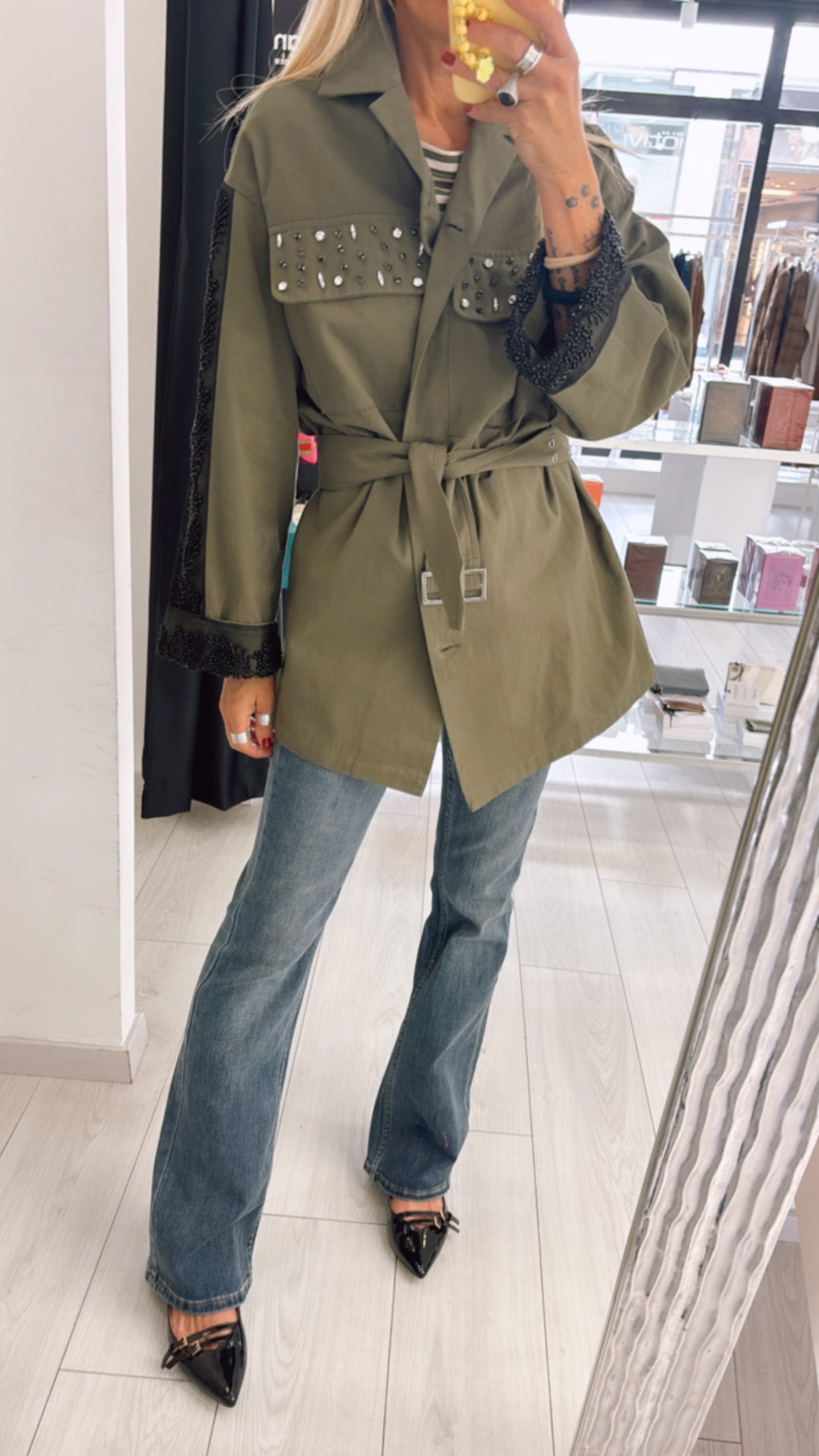 PARKA MILITARE STRASS