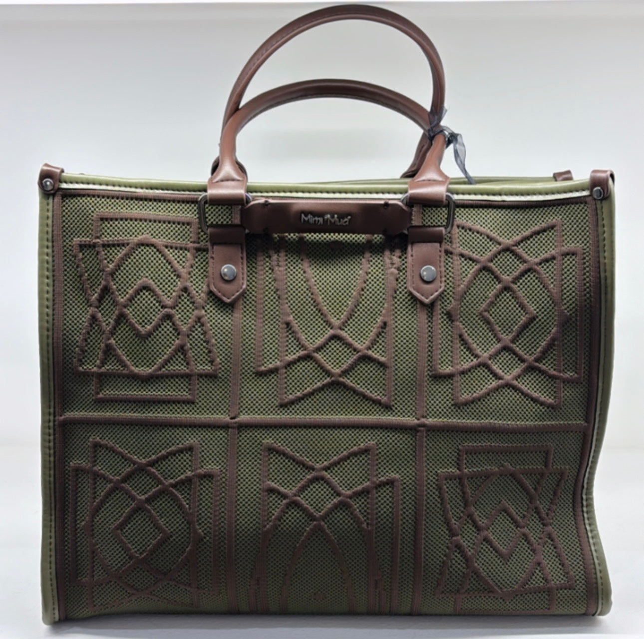 BORSA TOTE GRANDE CON DISEGNO RICAMATO