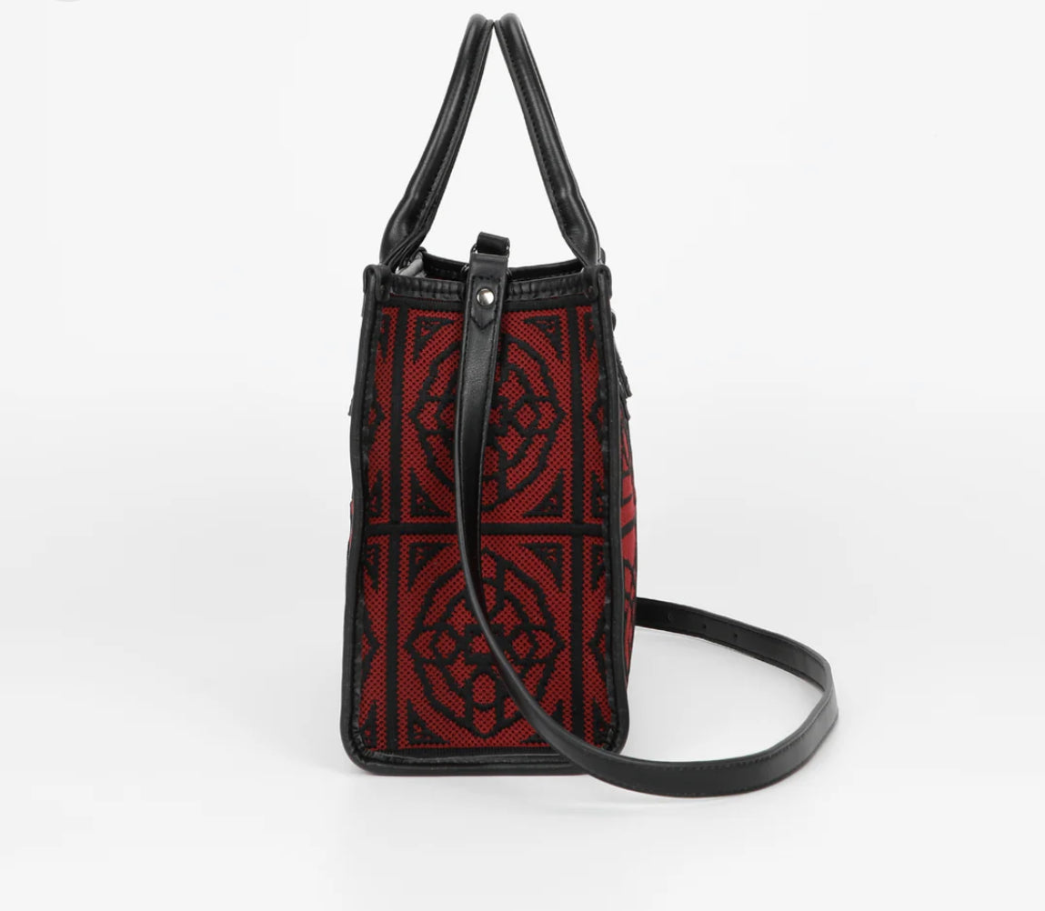 BORSA TOTE GRANDE CON DISEGNO RICAMATO