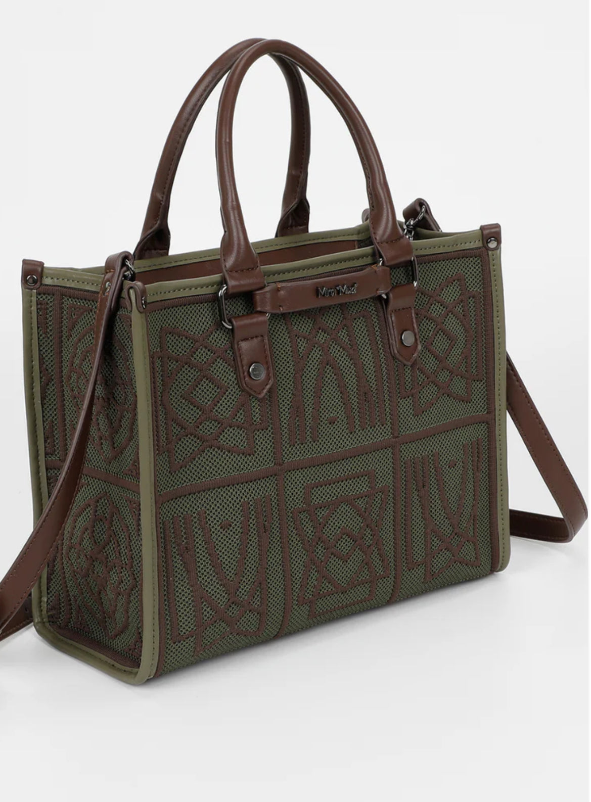 BORSA TOTE GRANDE CON DISEGNO RICAMATO