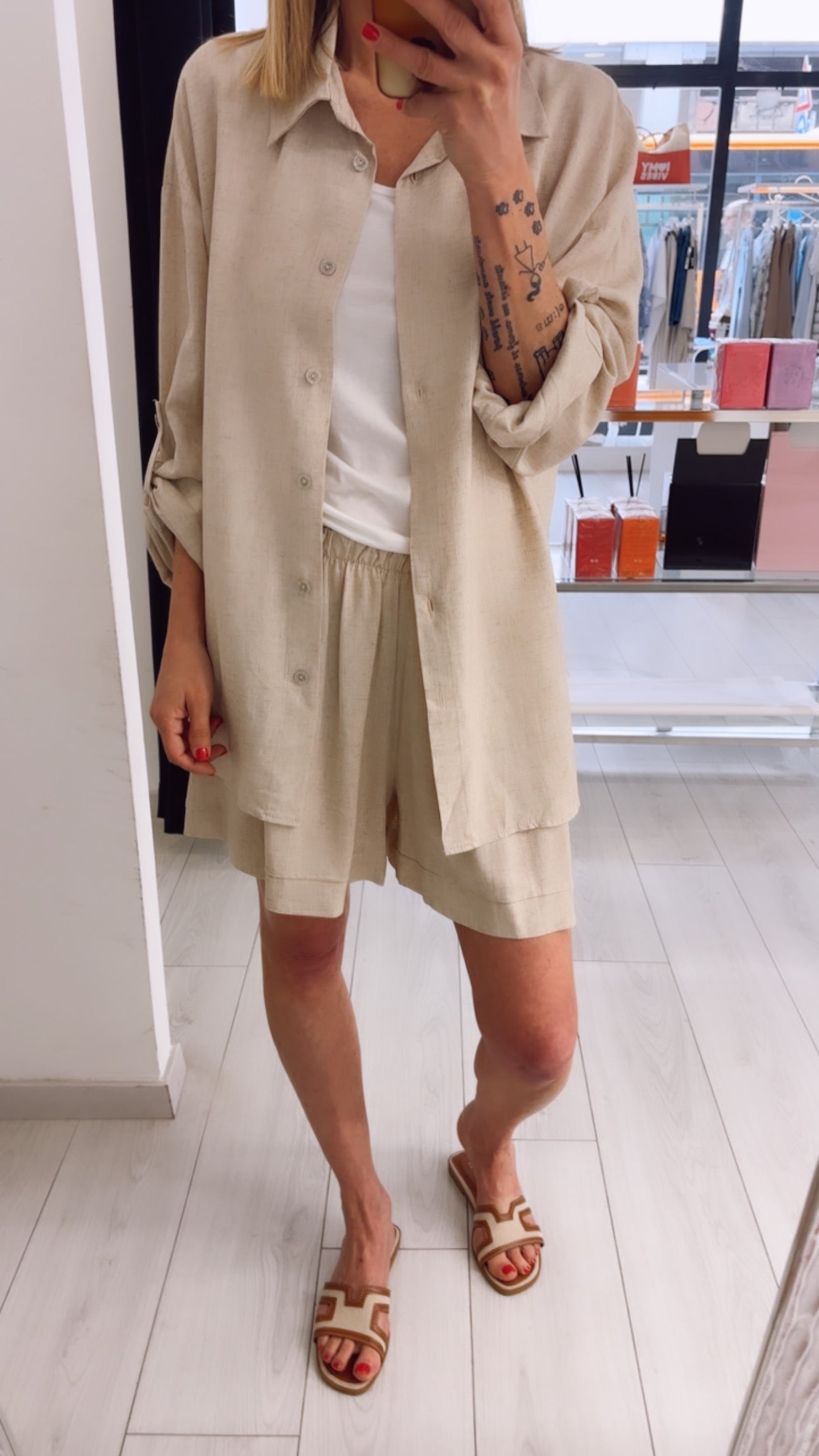CAMICIA OVER MISTO LINO