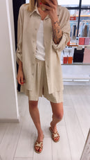 CAMICIA OVER MISTO LINO