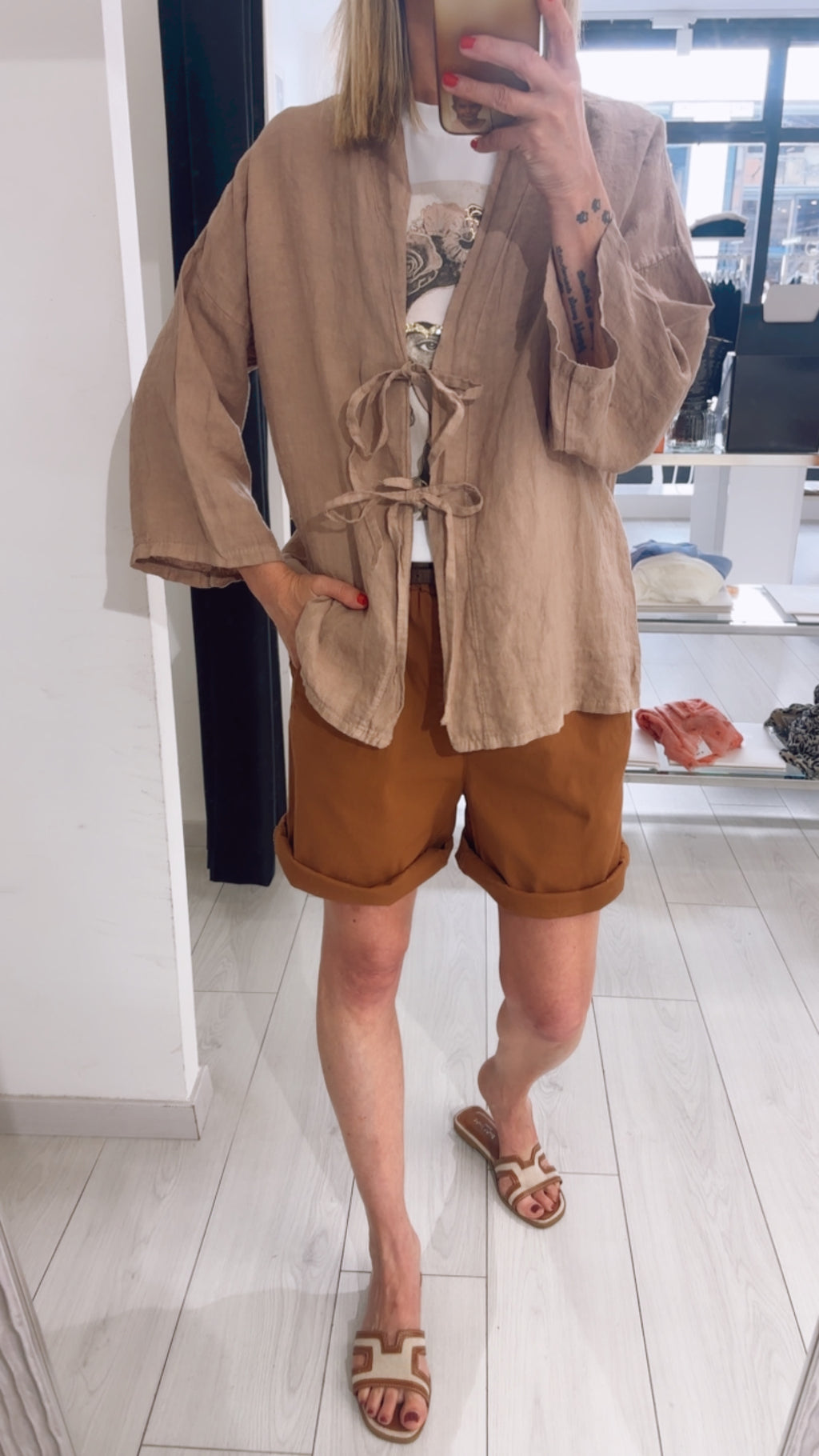 GIACCA IN LINO CON LACCI