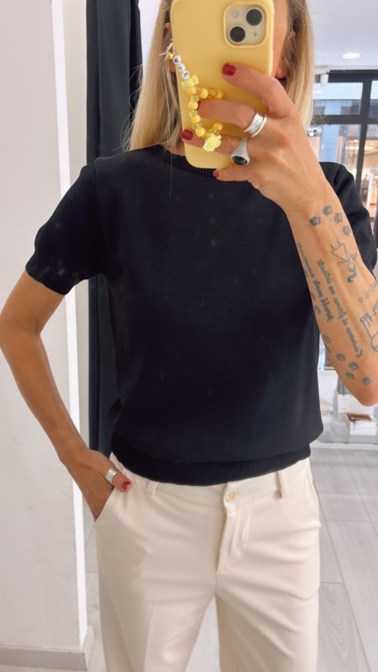 T-SHIRT IN MAGLIA DI VISCOSA