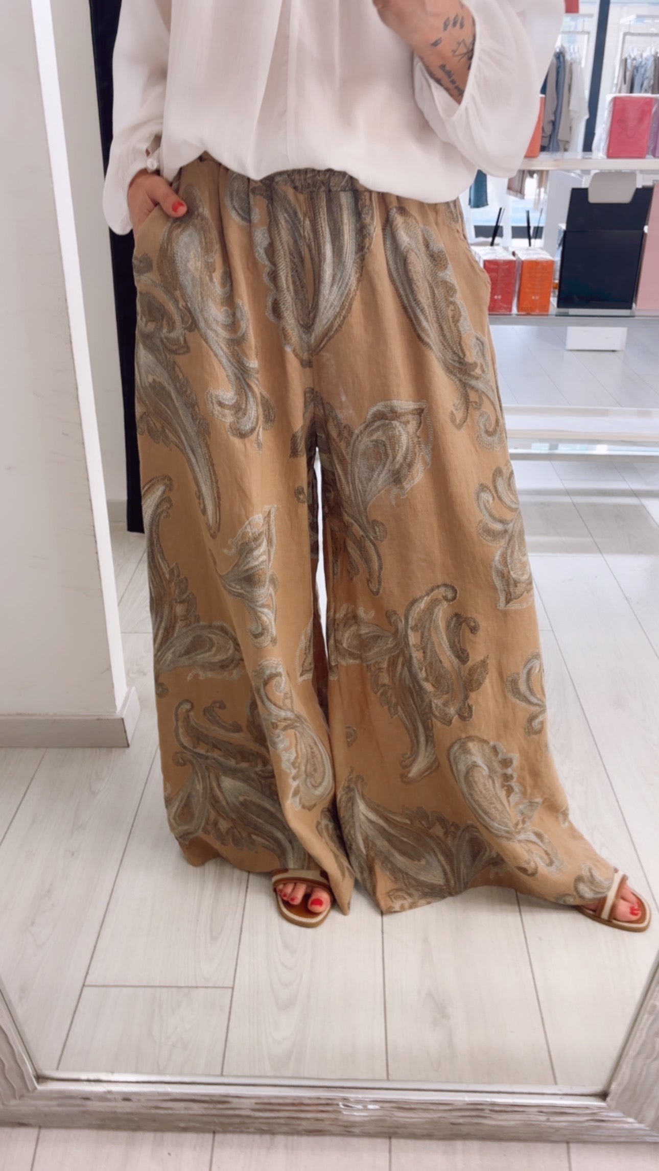PANTALONE IN LINO FANTASIA