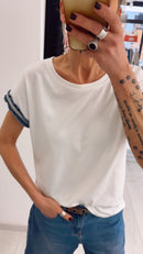 T-SHIRT RICAMI BLU