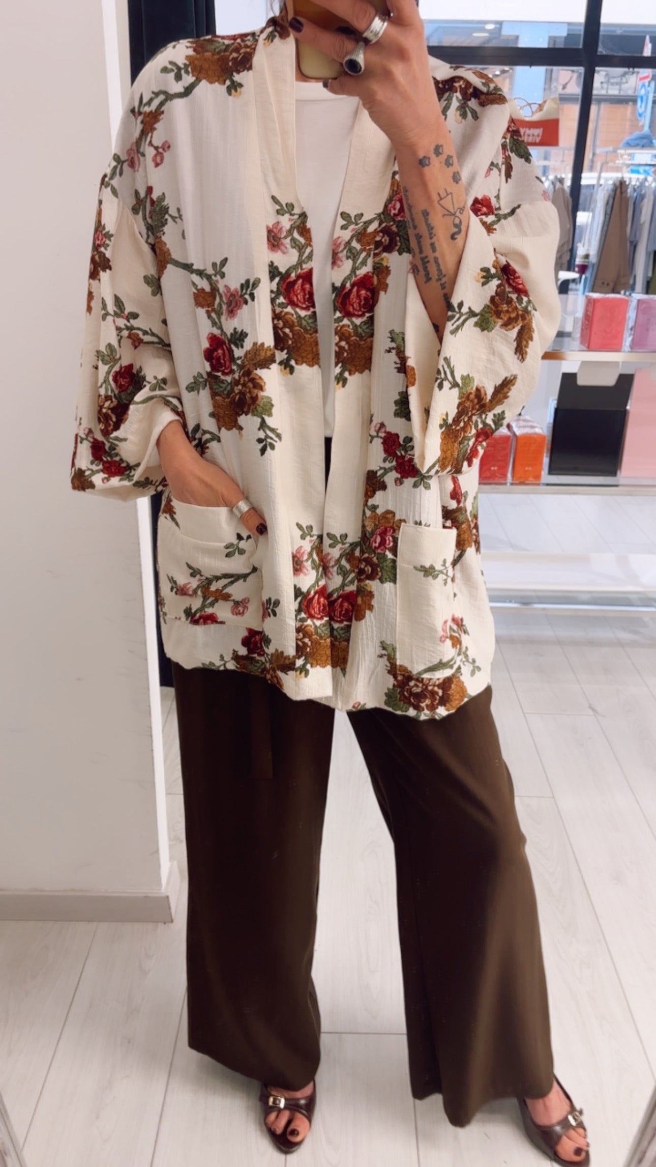 GIACCA KIMONO FIORI