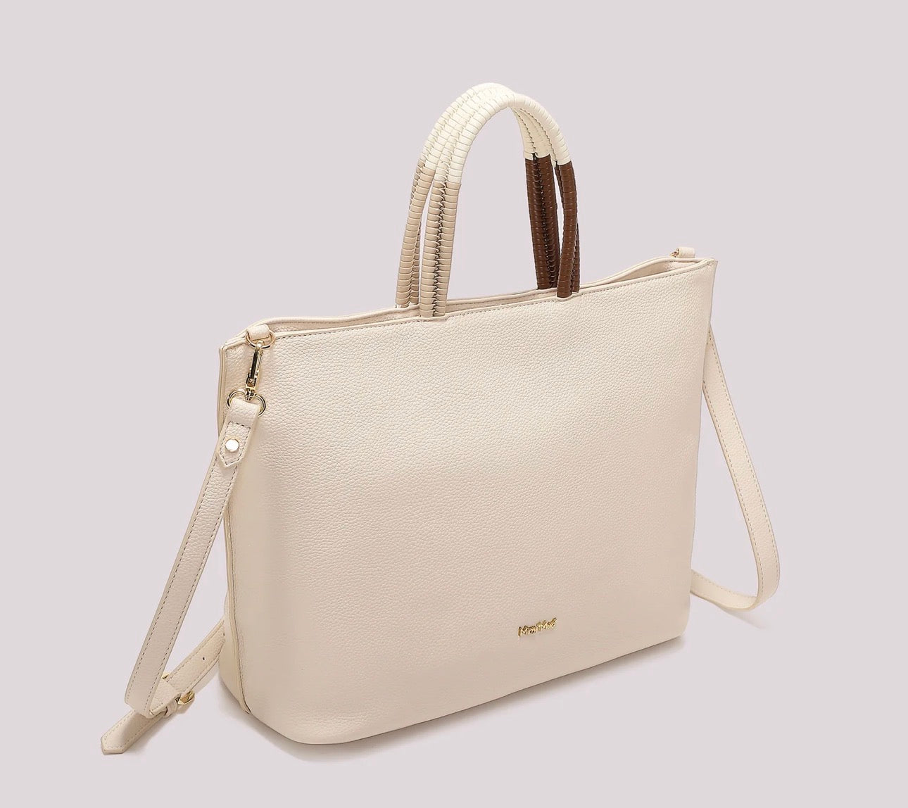 BORSA SHOPPING CON MANICO INTRECCIATO
