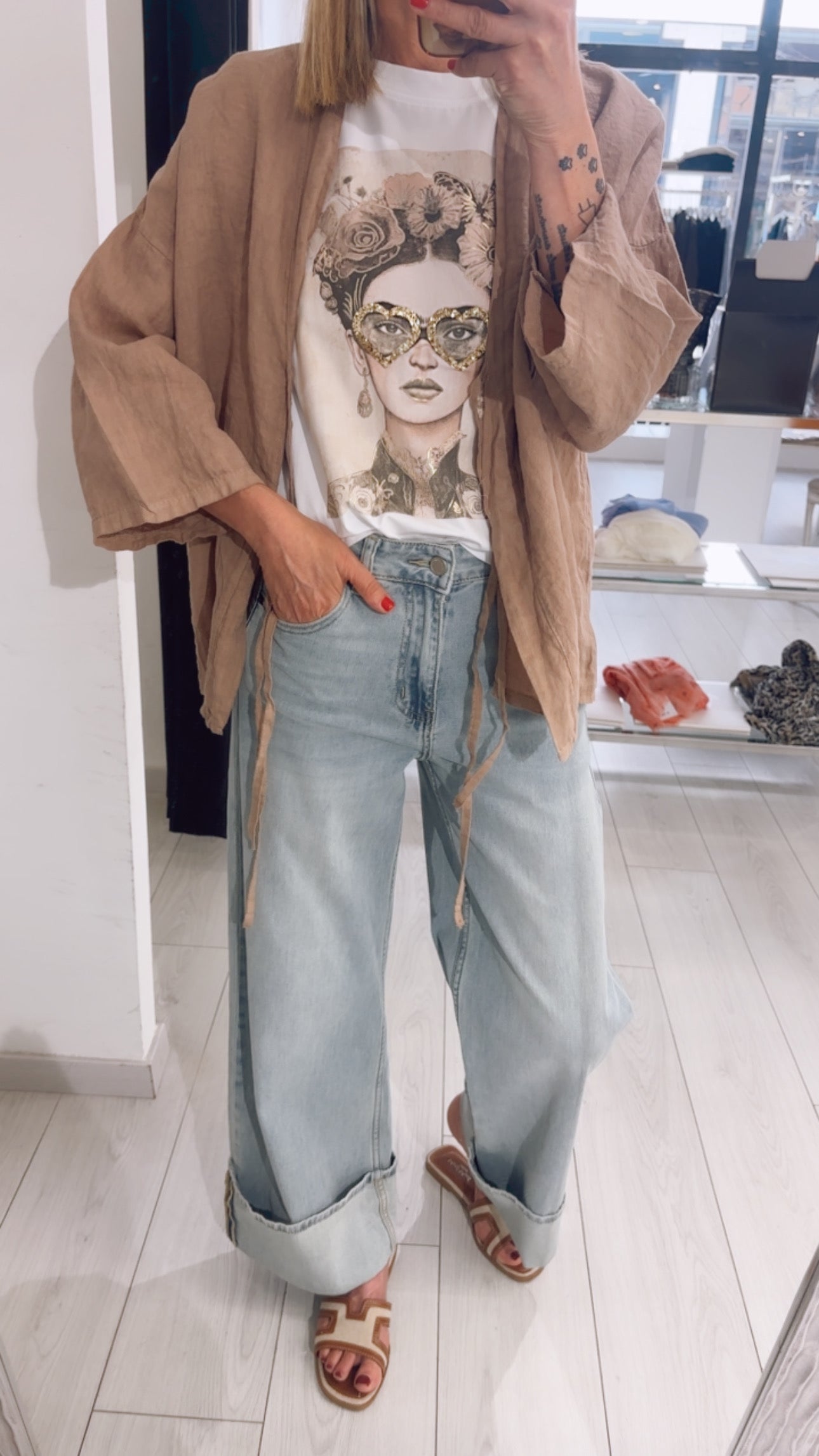 GIACCA IN LINO CON LACCI