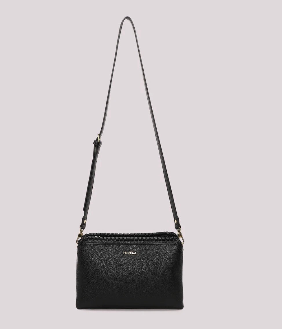 BORSA A TRACOLLA CON BORDO INTRECCIATO