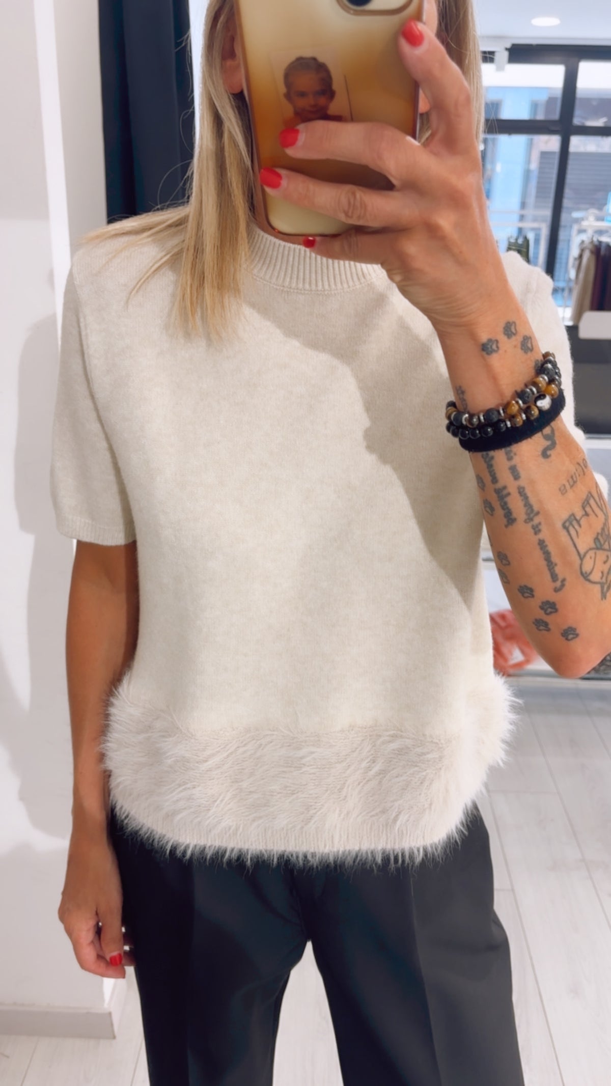 SOTTOGIACCA IN MAGLIA CON ECOPELLICCIA