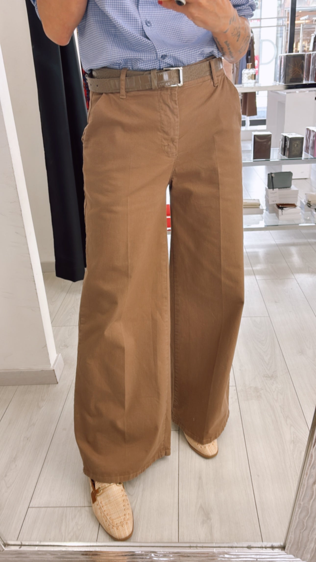 PANTALONE GAMBA LARGA IN COTONE