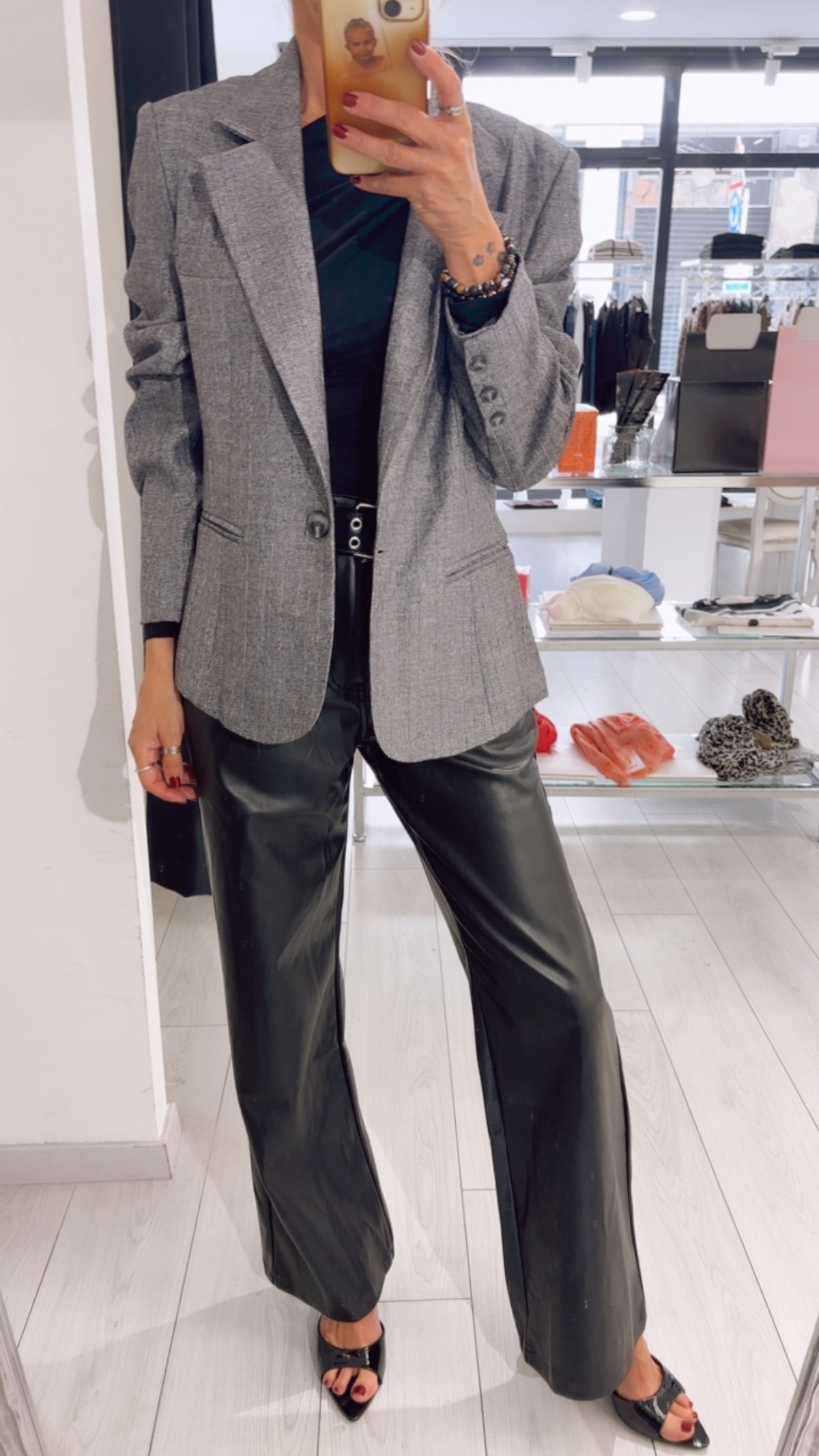 PANTALONE WIDE LEG ECOPELLE