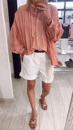 SHORTS IN COTONE CON CINTURA