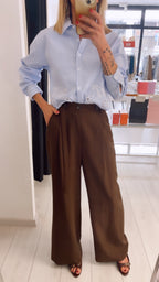 CAMICIA RIGHE CROPPED