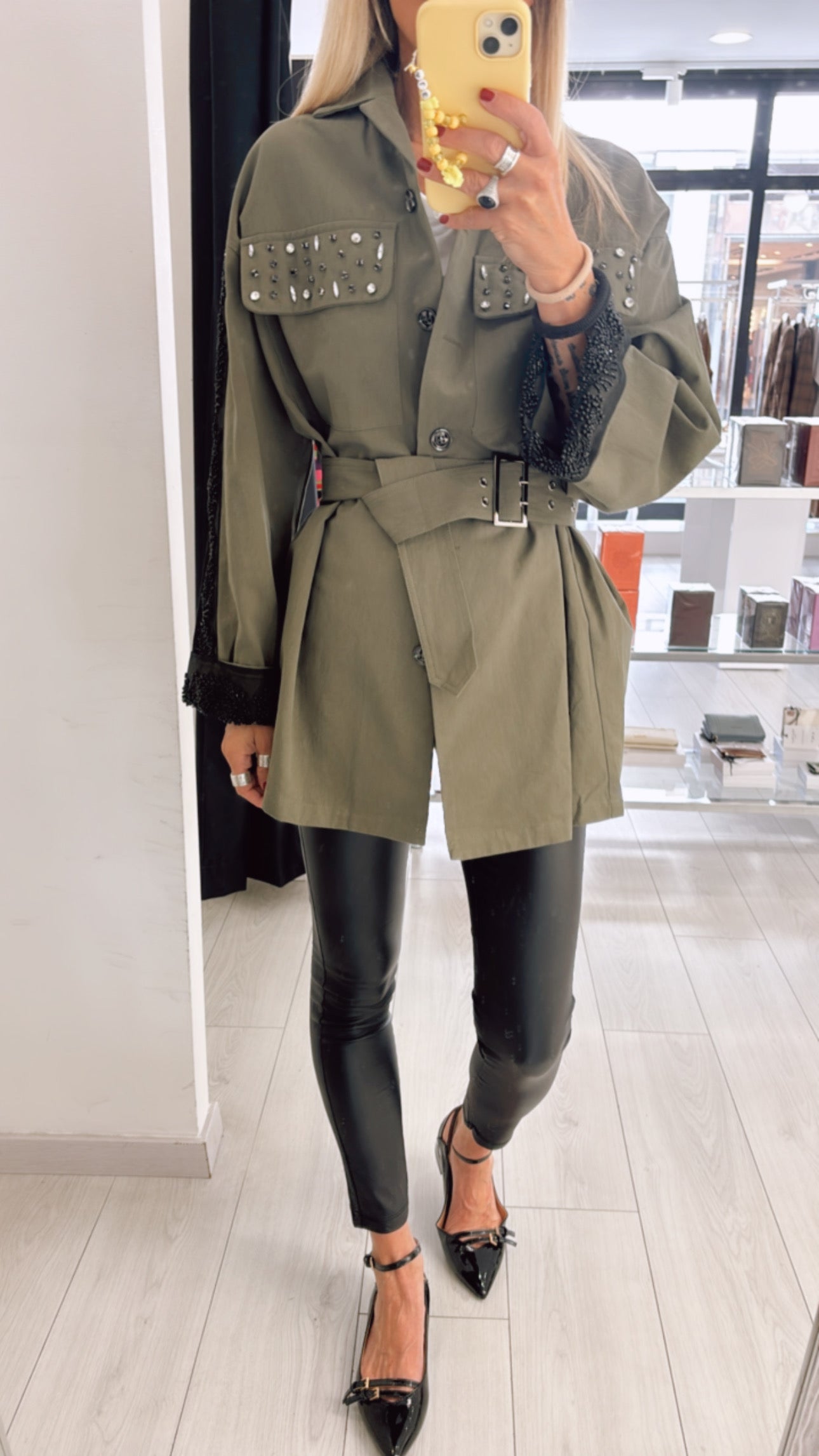 PARKA MILITARE STRASS