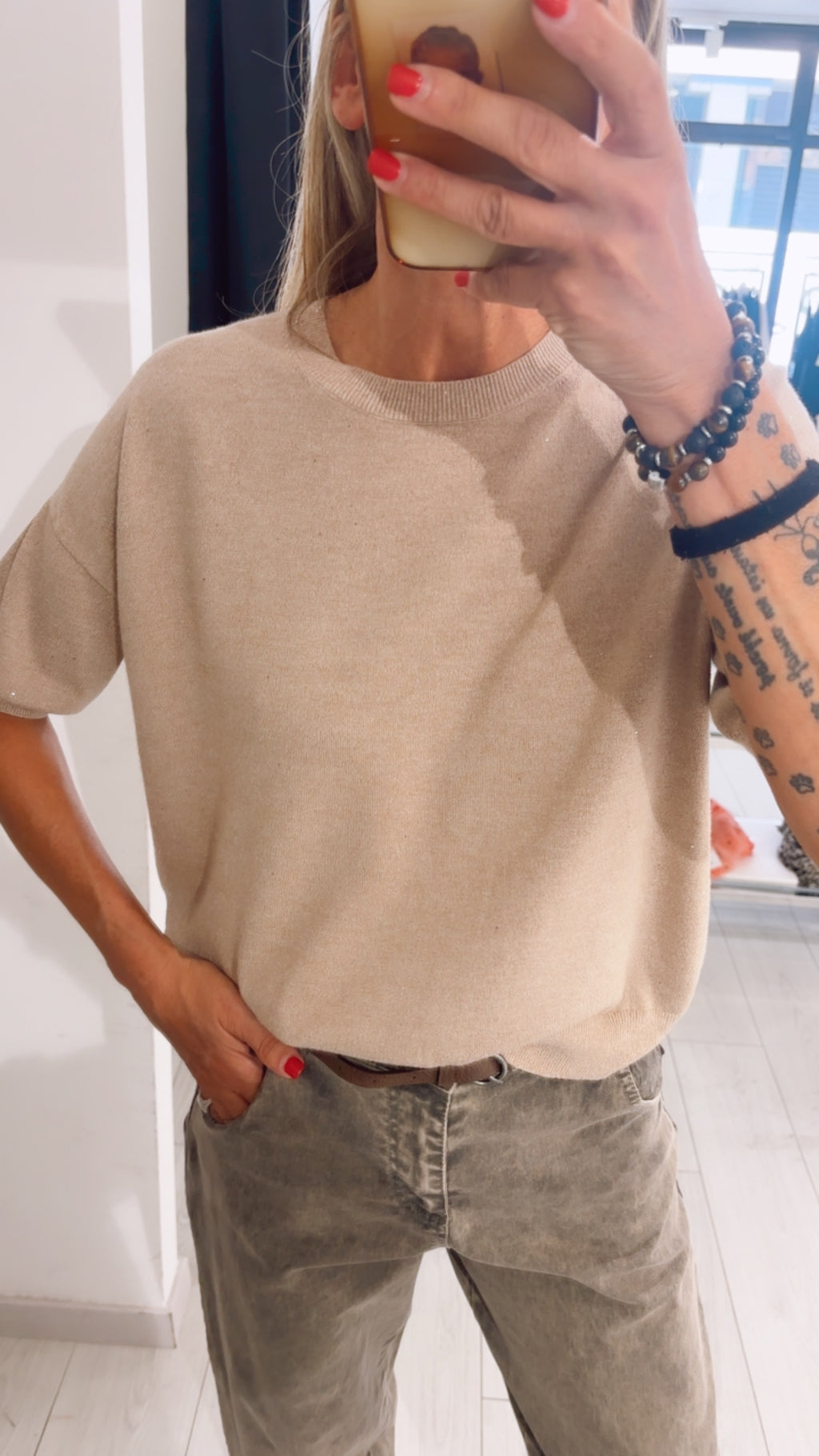 SOTTOGIACCA IN MAGLIA CON MICRO PAILLETTES
