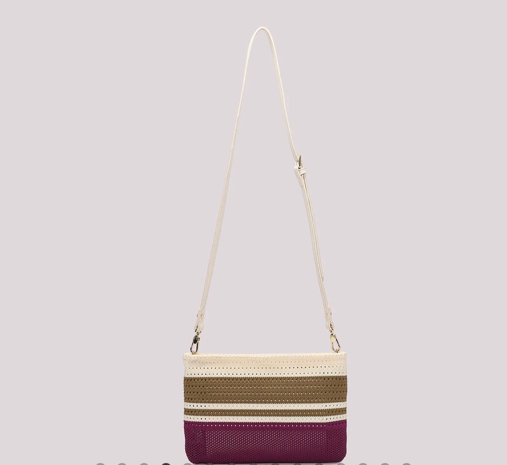 BORSA A BUSTA IN MAGLIA A RIGHE