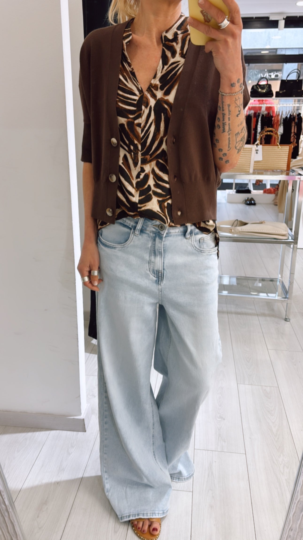 Cardigan manica corta