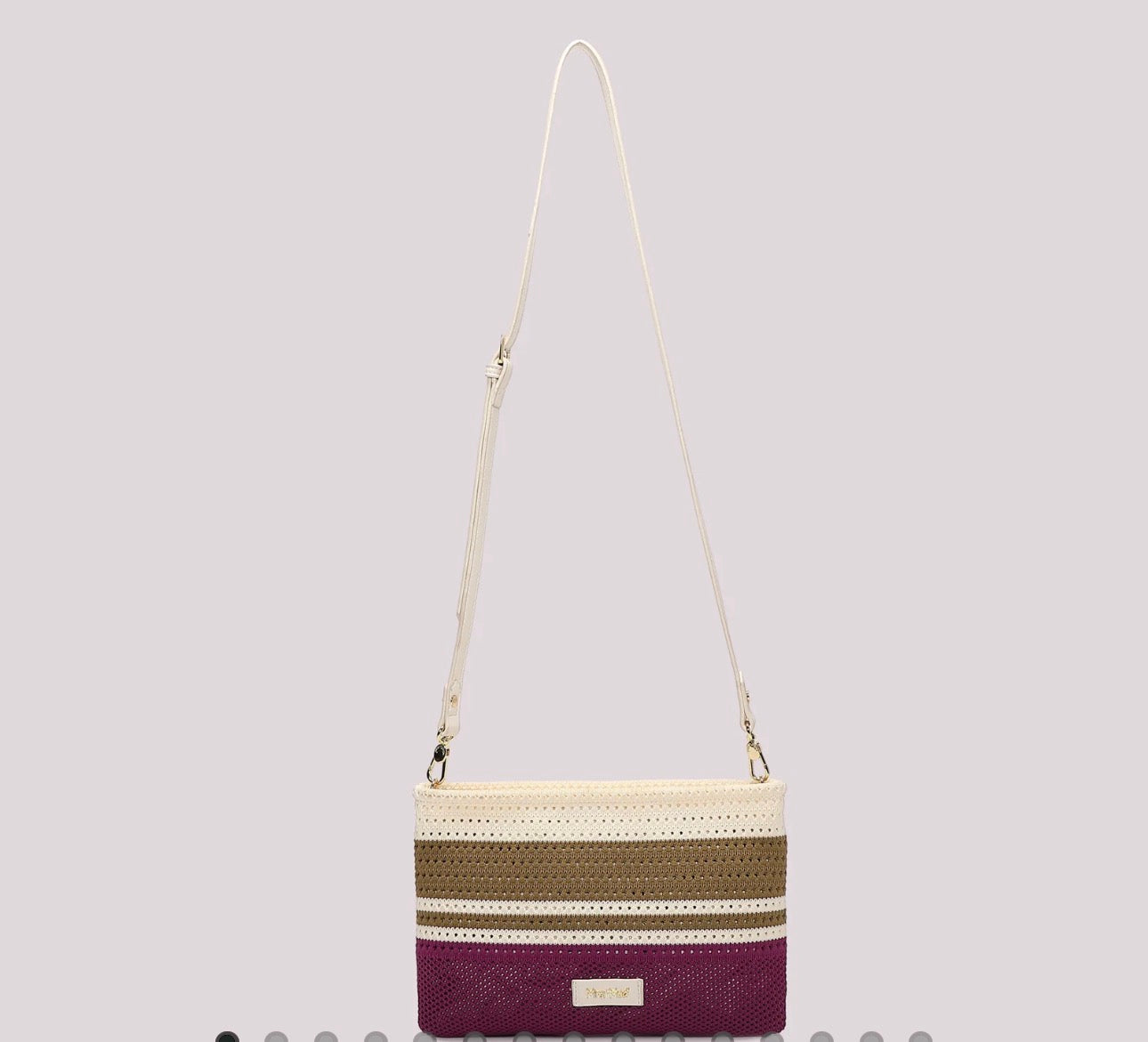 BORSA A BUSTA IN MAGLIA A RIGHE
