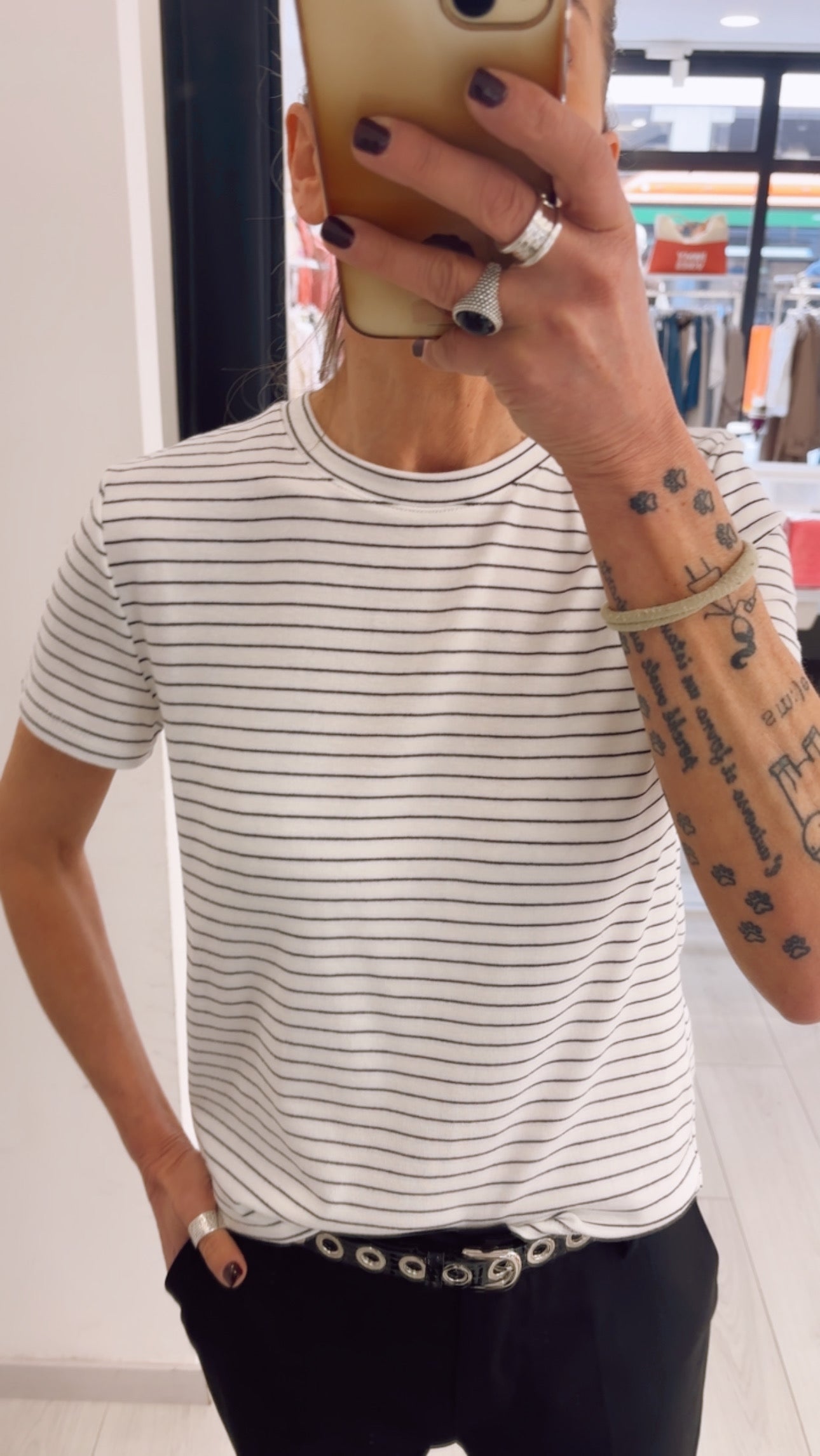 T-SHIRT SLIM A RIGHE