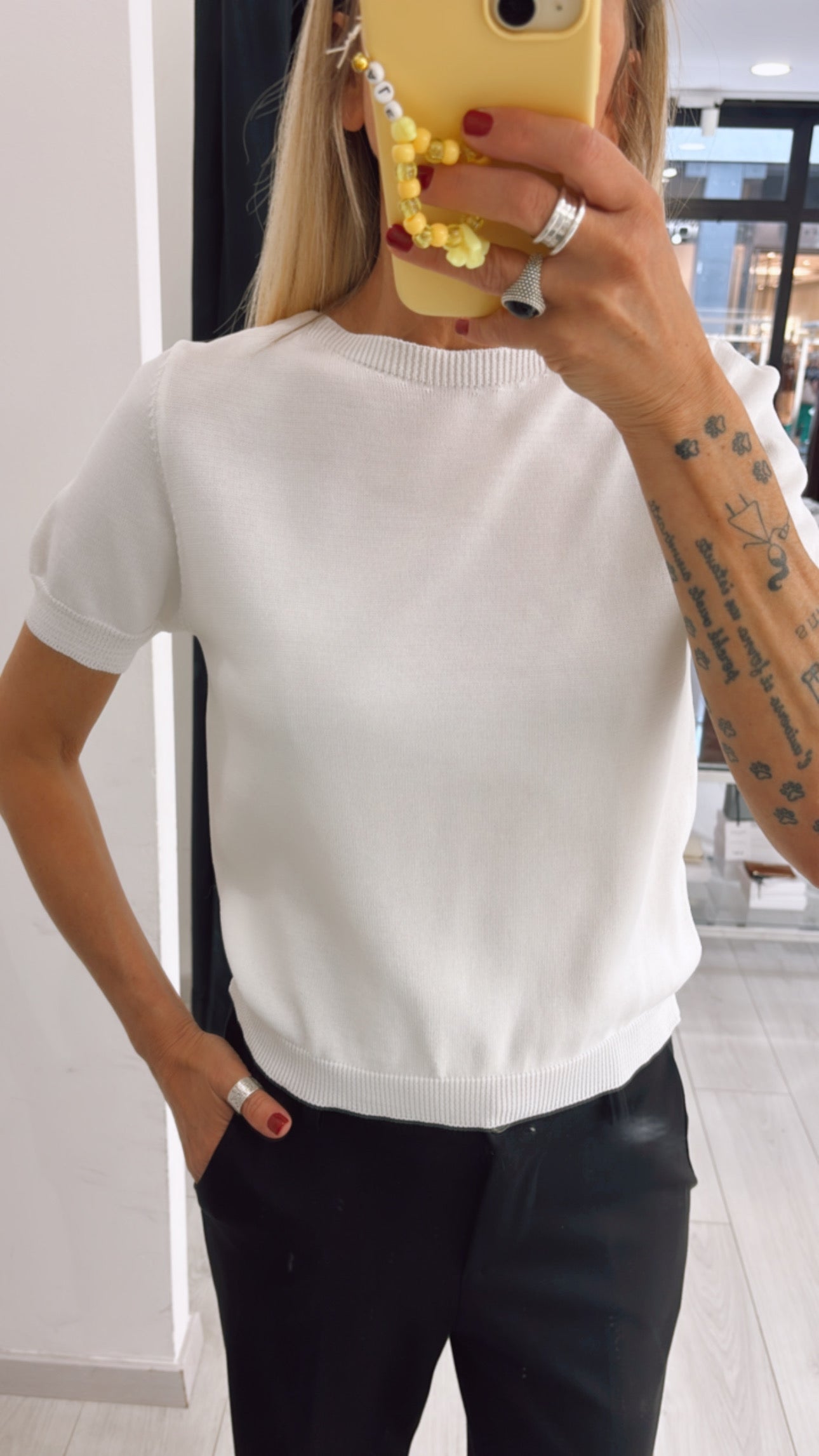 T-SHIRT IN MAGLIA DI VISCOSA
