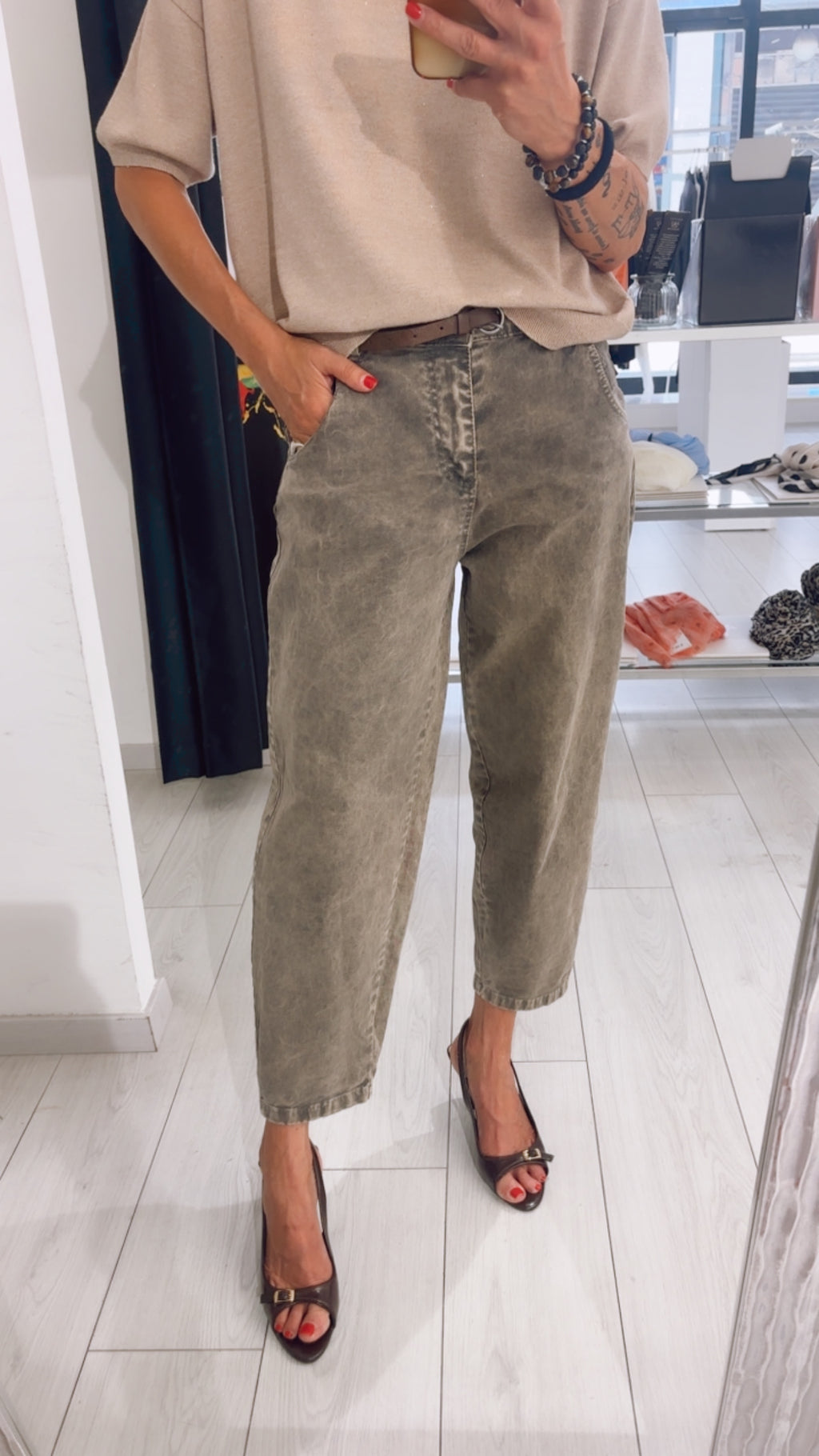 PANTALONE EFFETTO MARMO
