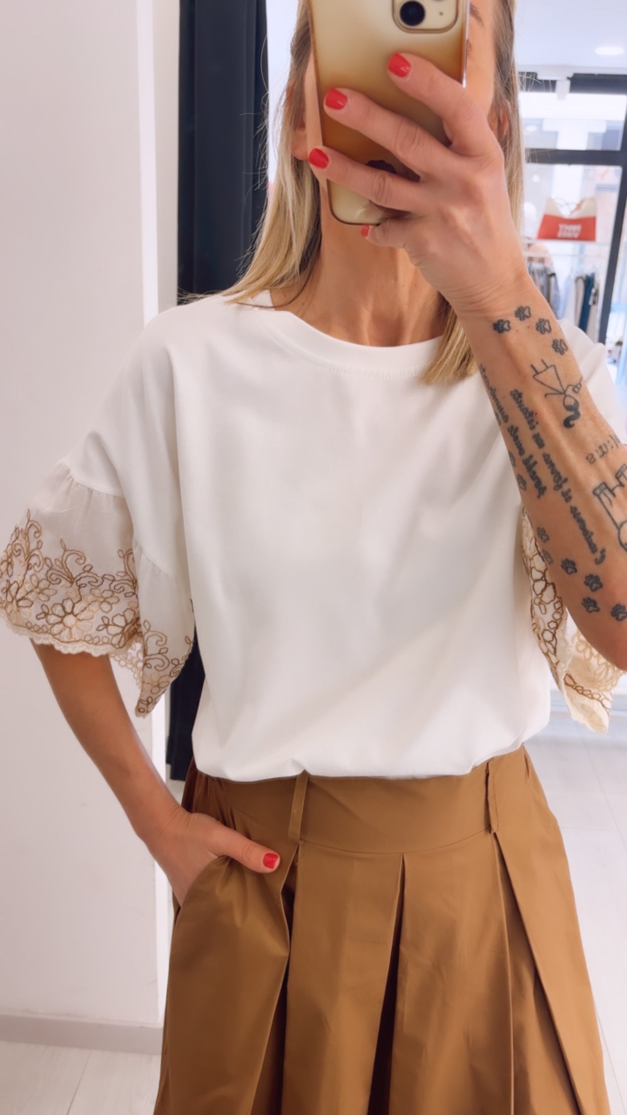 T-SHIRT RICAMO BICOLOR