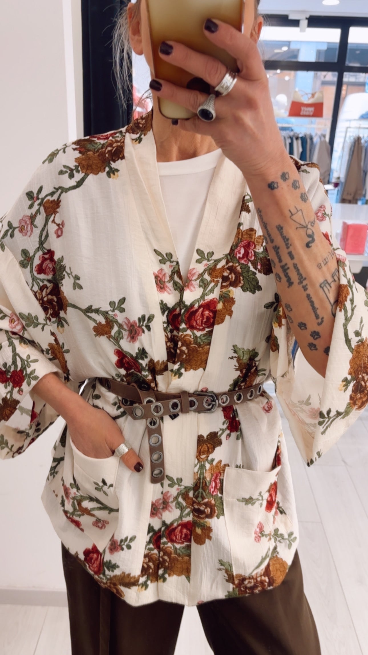 GIACCA KIMONO FIORI