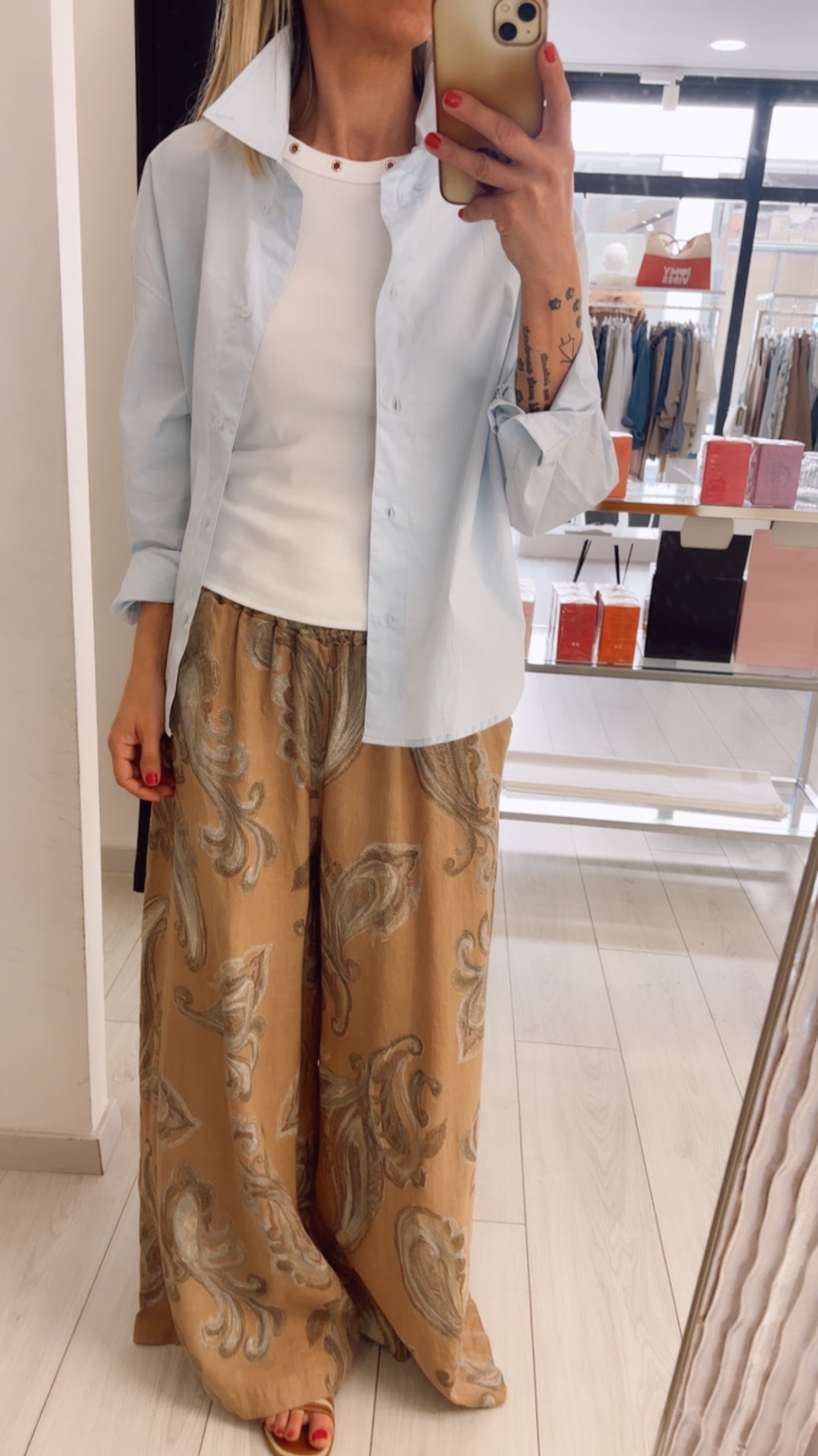 PANTALONE IN LINO FANTASIA