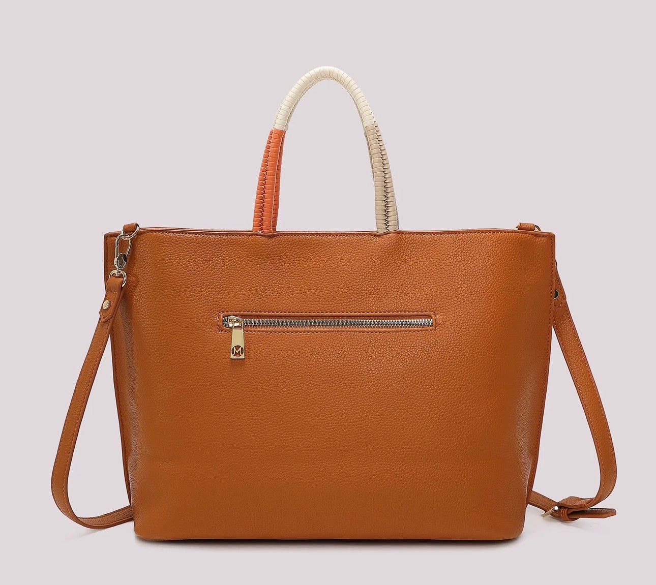 BORSA SHOPPING CON MANICO INTRECCIATO