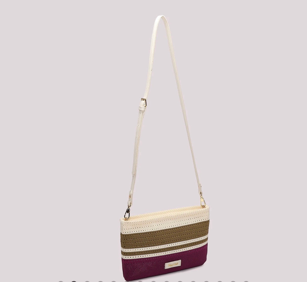 BORSA A BUSTA IN MAGLIA A RIGHE