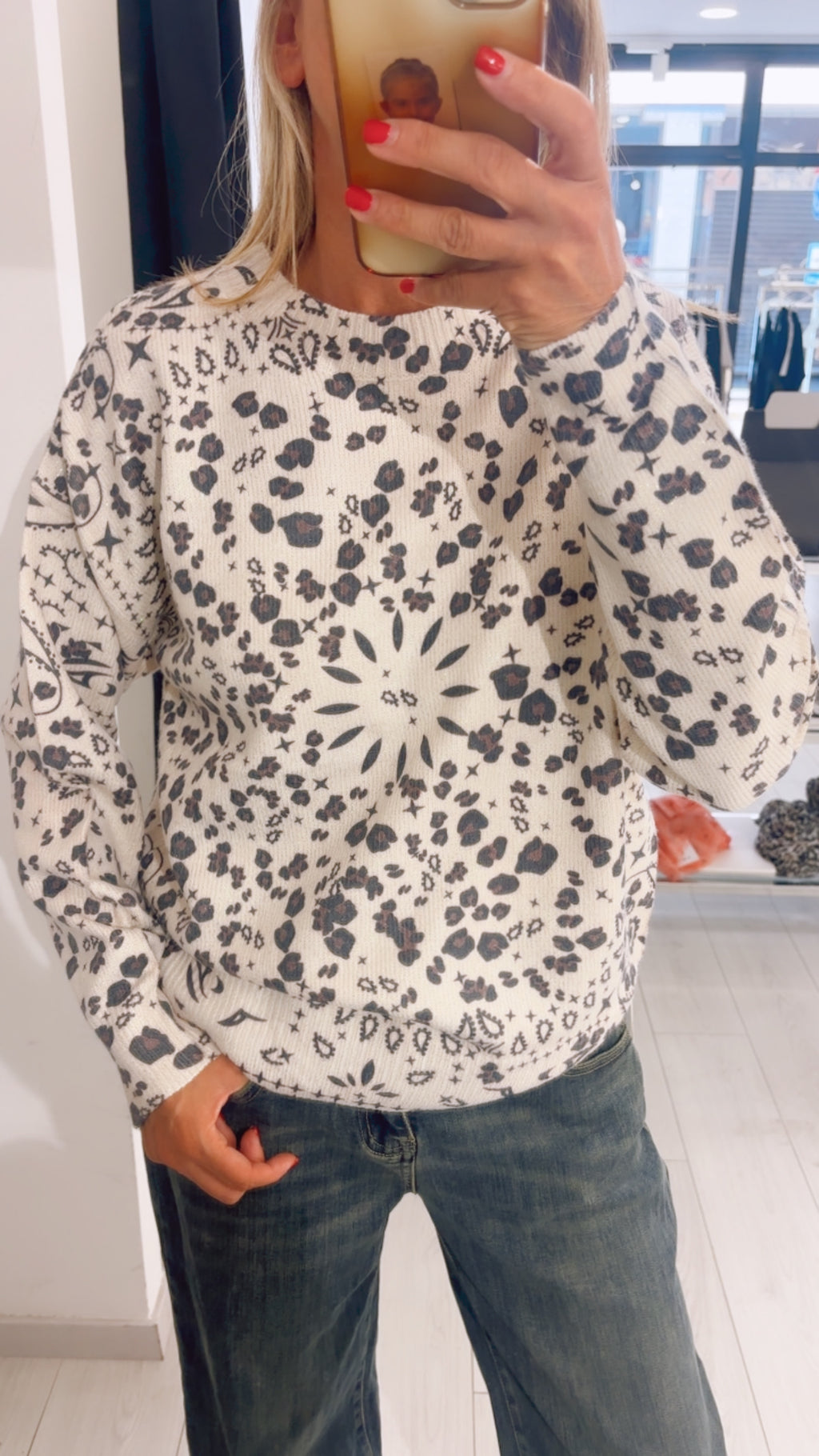 MAGLIA LUREX E STAMPA