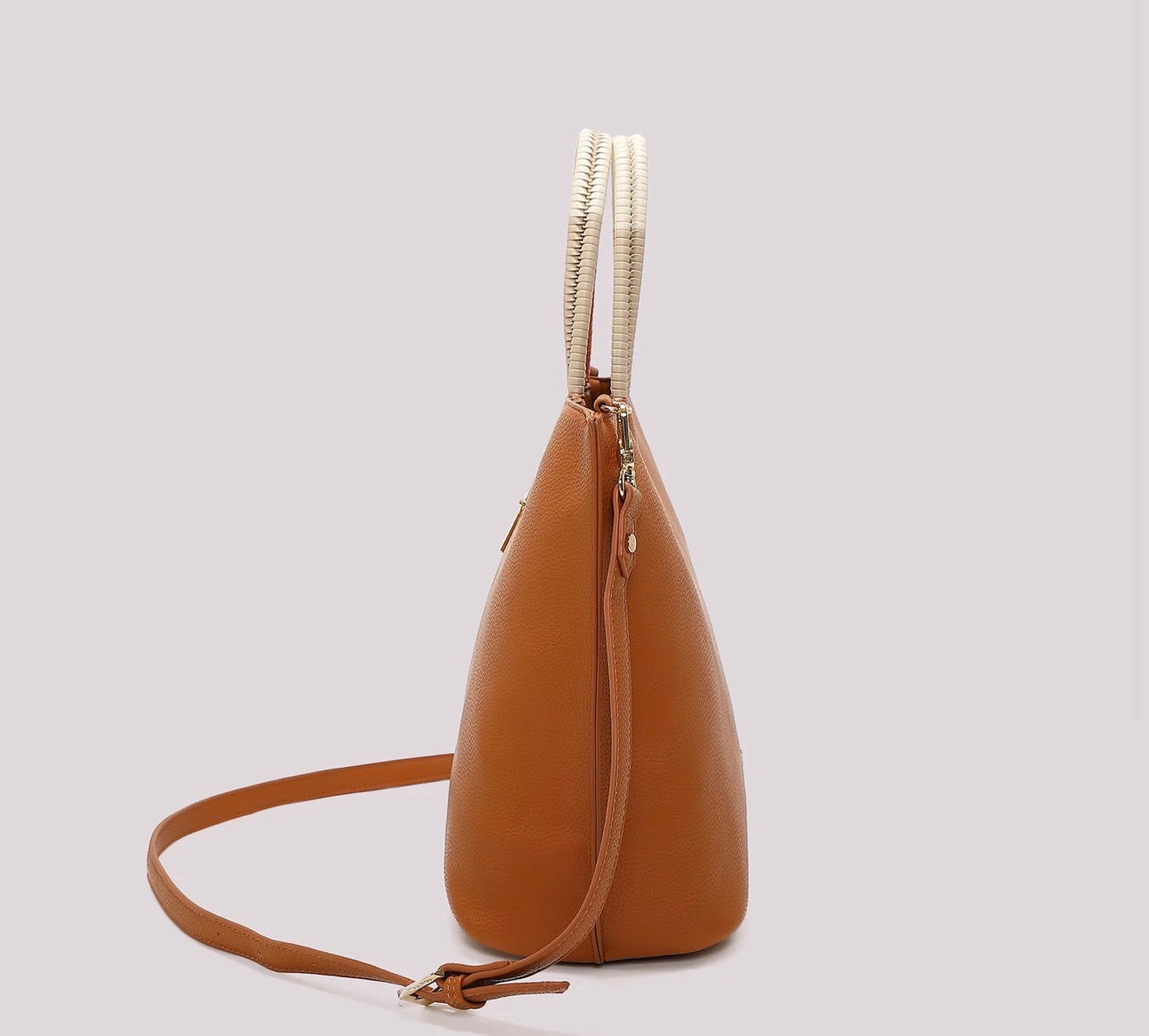 BORSA SHOPPING CON MANICO INTRECCIATO
