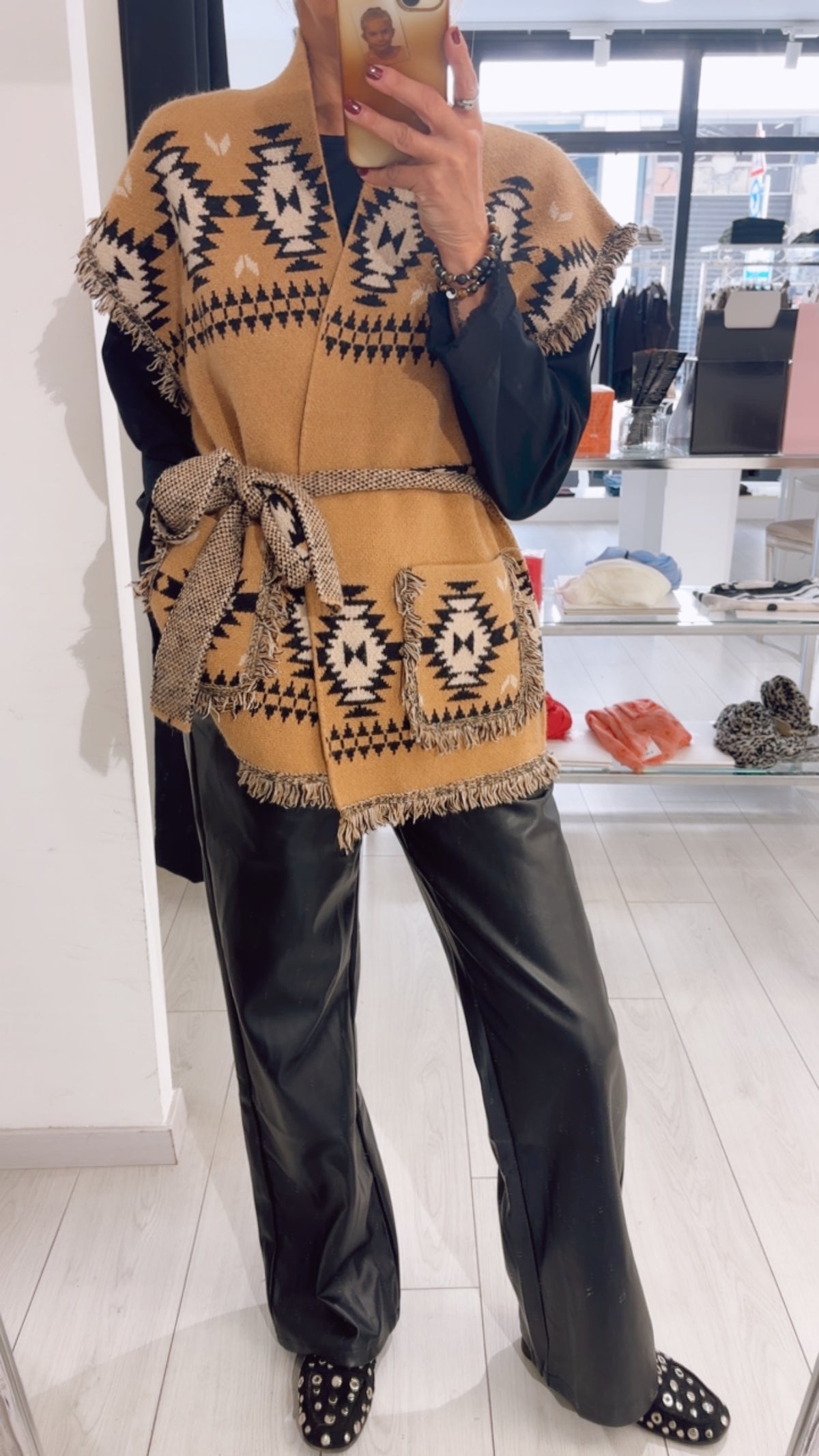 PANTALONE WIDE LEG ECOPELLE