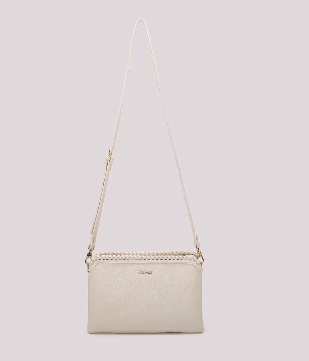BORSA A TRACOLLA CON BORDO INTRECCIATO