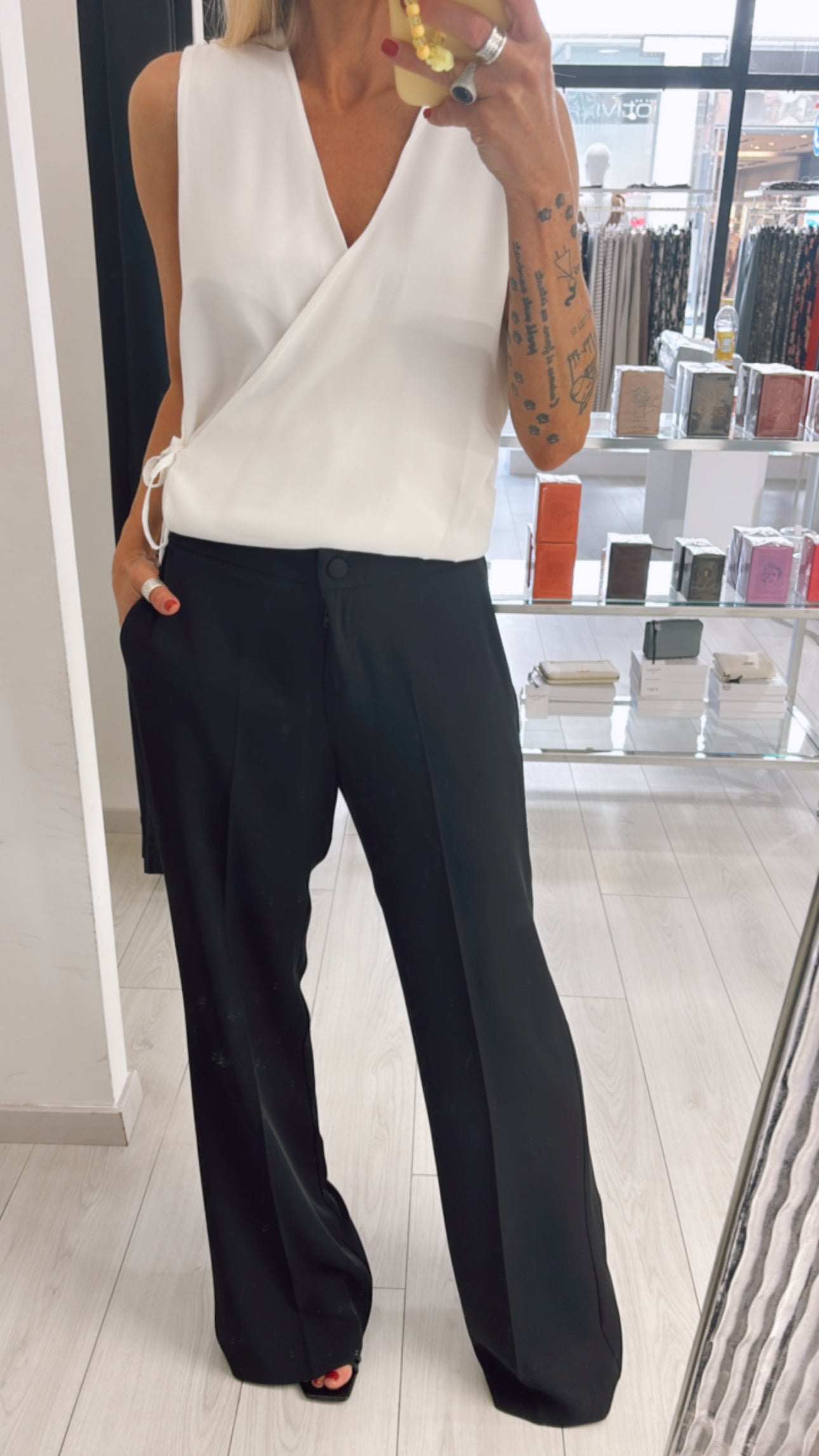 PANTALONE IN CADY GAMBA LARGA