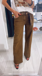 PANTALONE WIDE LEG IN COTONE