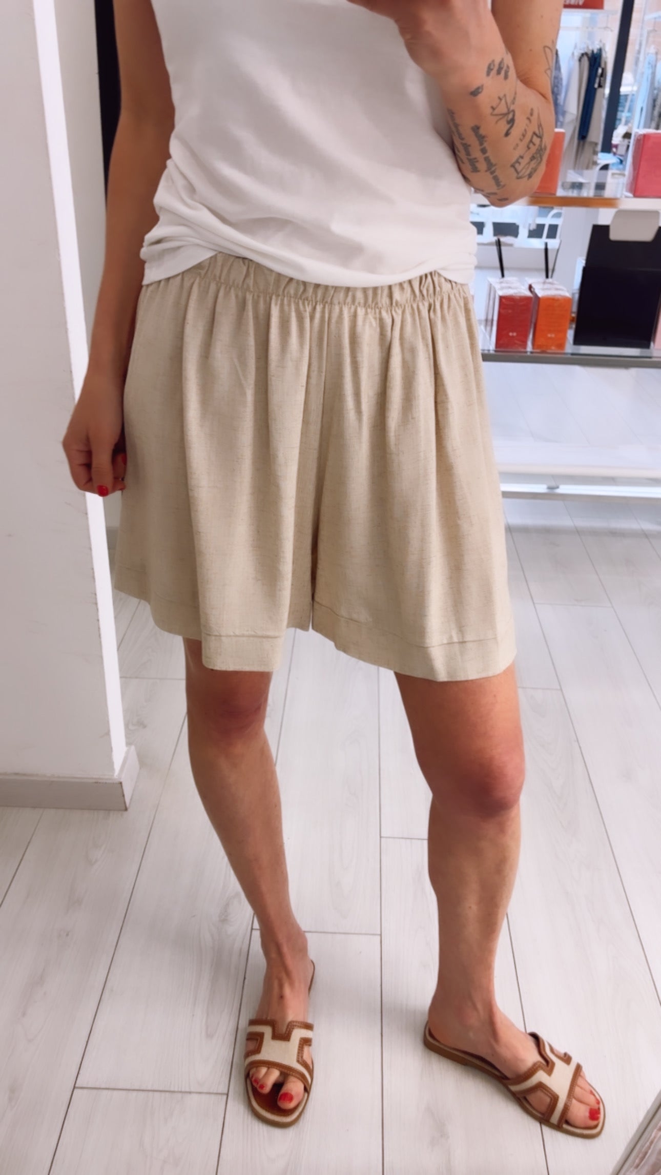 SHORTS MISTO LINO