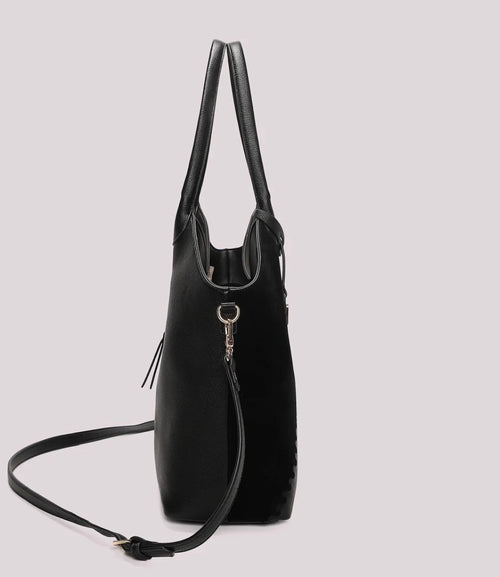 BORSA CON PATCH DIAGONALE